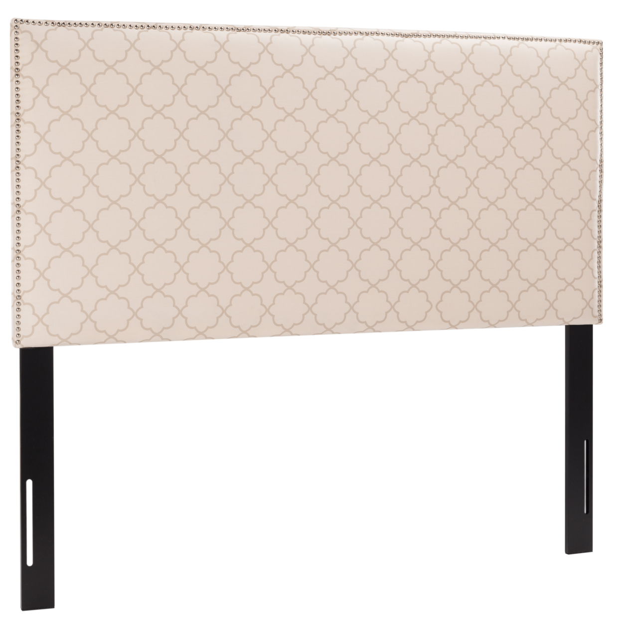 SAFAVIEH Sydney Headboard Silver Nail Head Pink / Beige Queen