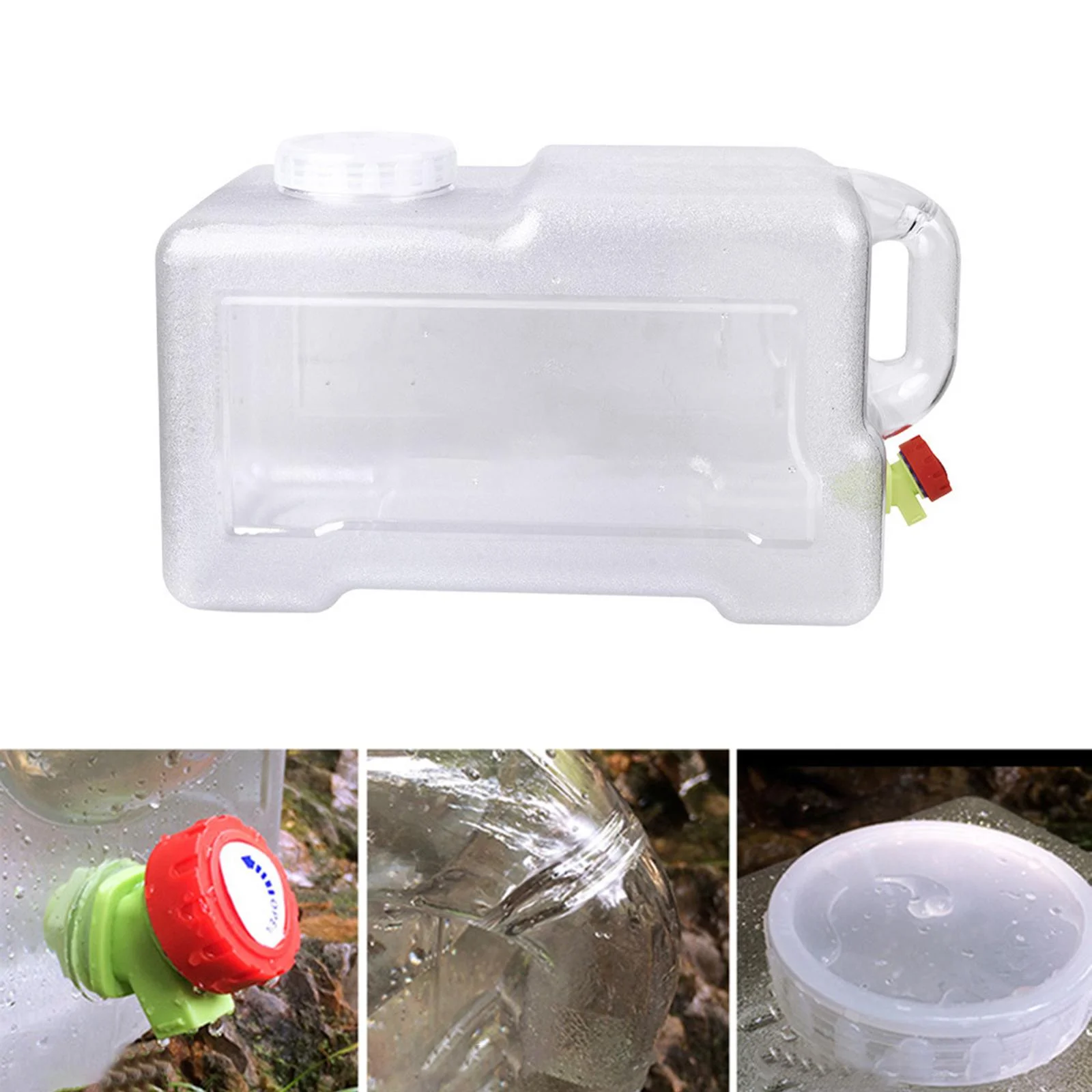 5L Transparent Outdoor Water Bucket Carrier for Hiking Backpack Accessory Space Saving Premium Material Water Container Jug Durable