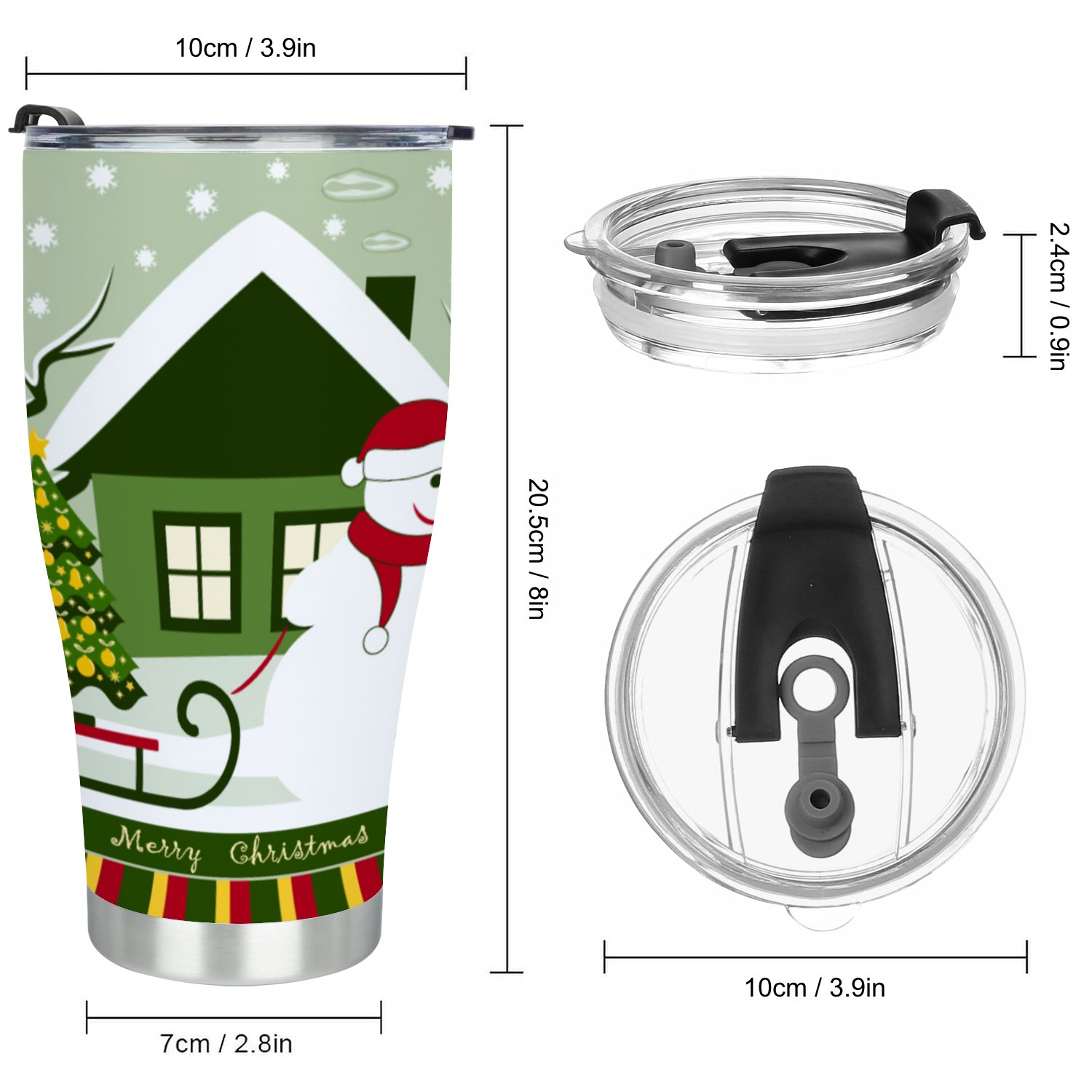 Hidove Stainless Steel Tumbler, Christmas with Christmas Tree 30oz Leak Proof & Stainless Steel Bottle for Hot & Cold Drinks - Coffee Travel Mug, Water Metal Canteen, Thermal Cup