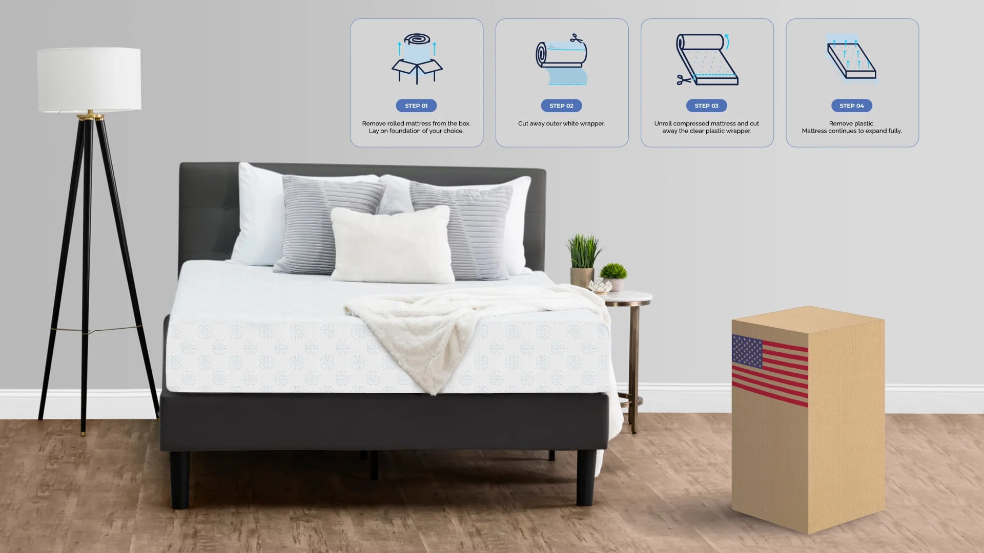 Icon Sleep 12 inch Coolest Gel Memory Foam Mattress, Made in USA, 2022 Model, Triple Layer, CertiPUR-US Certified, Bed-in-a-Box, 100 Night Trial, Forever Warranty, Green Tea, Queen