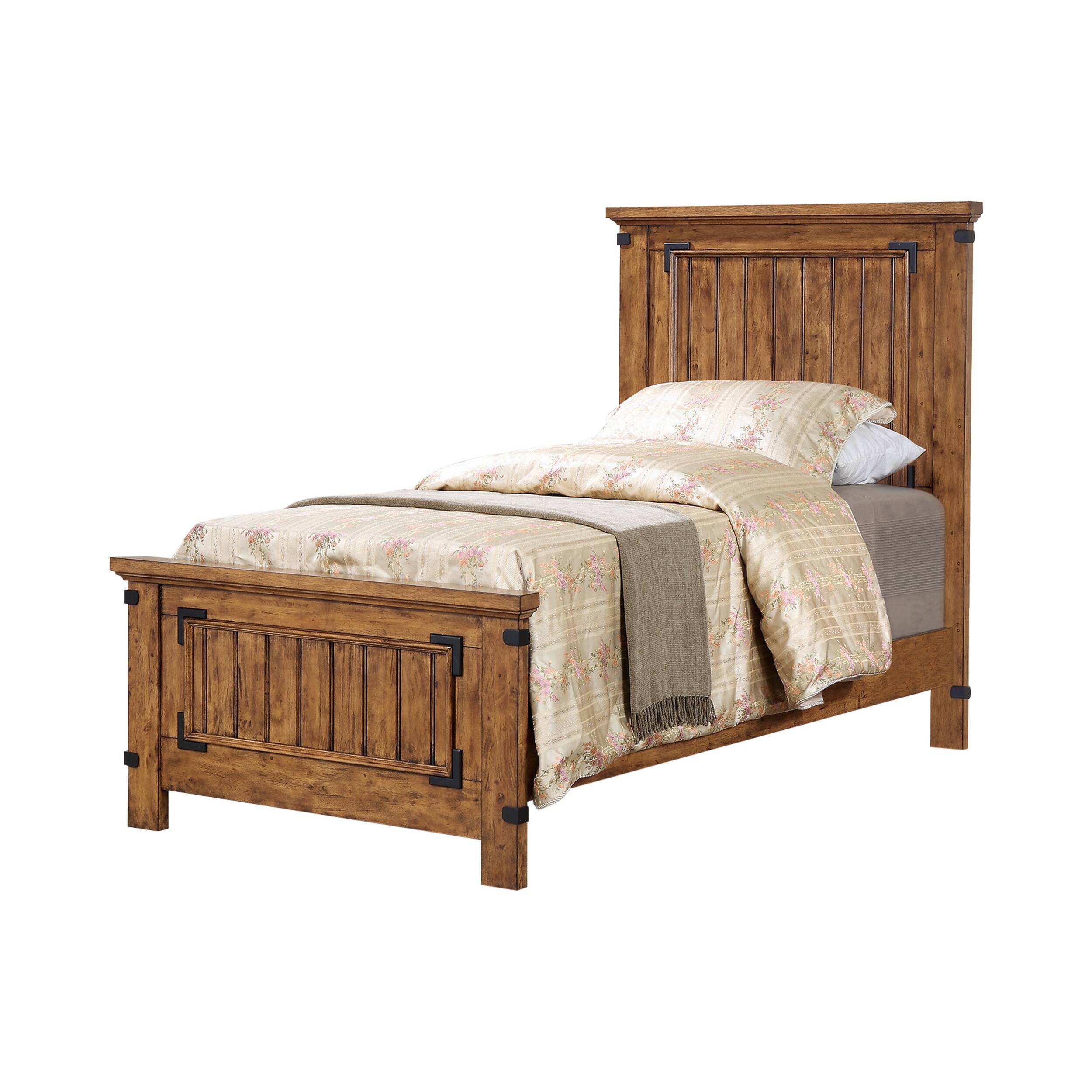 Gaheris Rustic Honey Panel Bed Twin