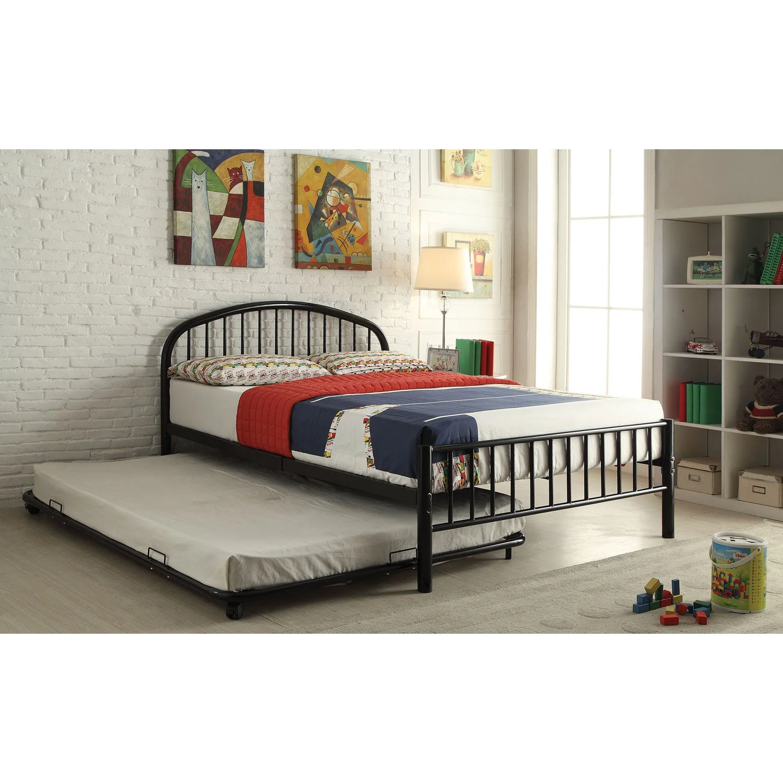 Cailyn Twin Bed with Trundle, Black