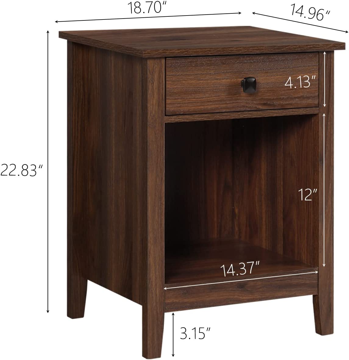 Dresser and Nightstand Sets - 3 Pieces Bedroom Set with 7 Drawer Dresser and 1 Drawer Nightstands, Wood Double Dresser, Brown Wood Grain