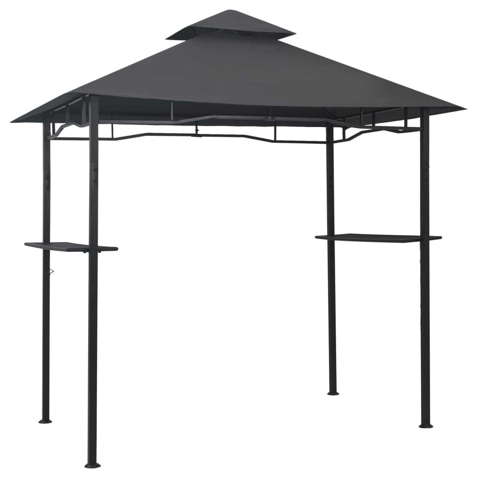 moobody BBQ Gazebo Sun Shade Shelter Anthracite Steel for Patio, Wedding, BBQ, Camping, Festival Events 7.9ft x 4.9ft x 8.4ft (L x W x H)