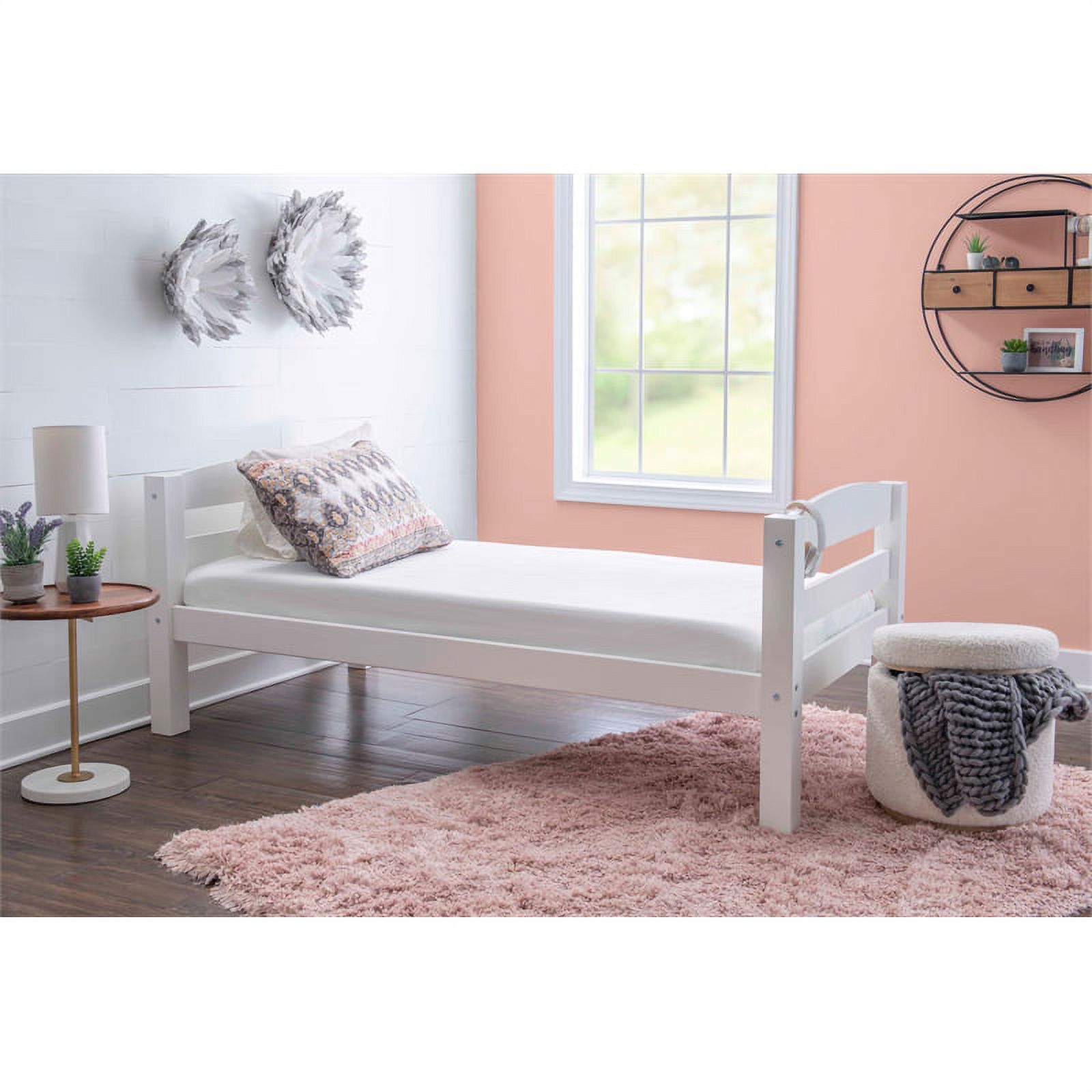 Pemberly Row Transitional Twin over Full Wood Bunk Bed in White