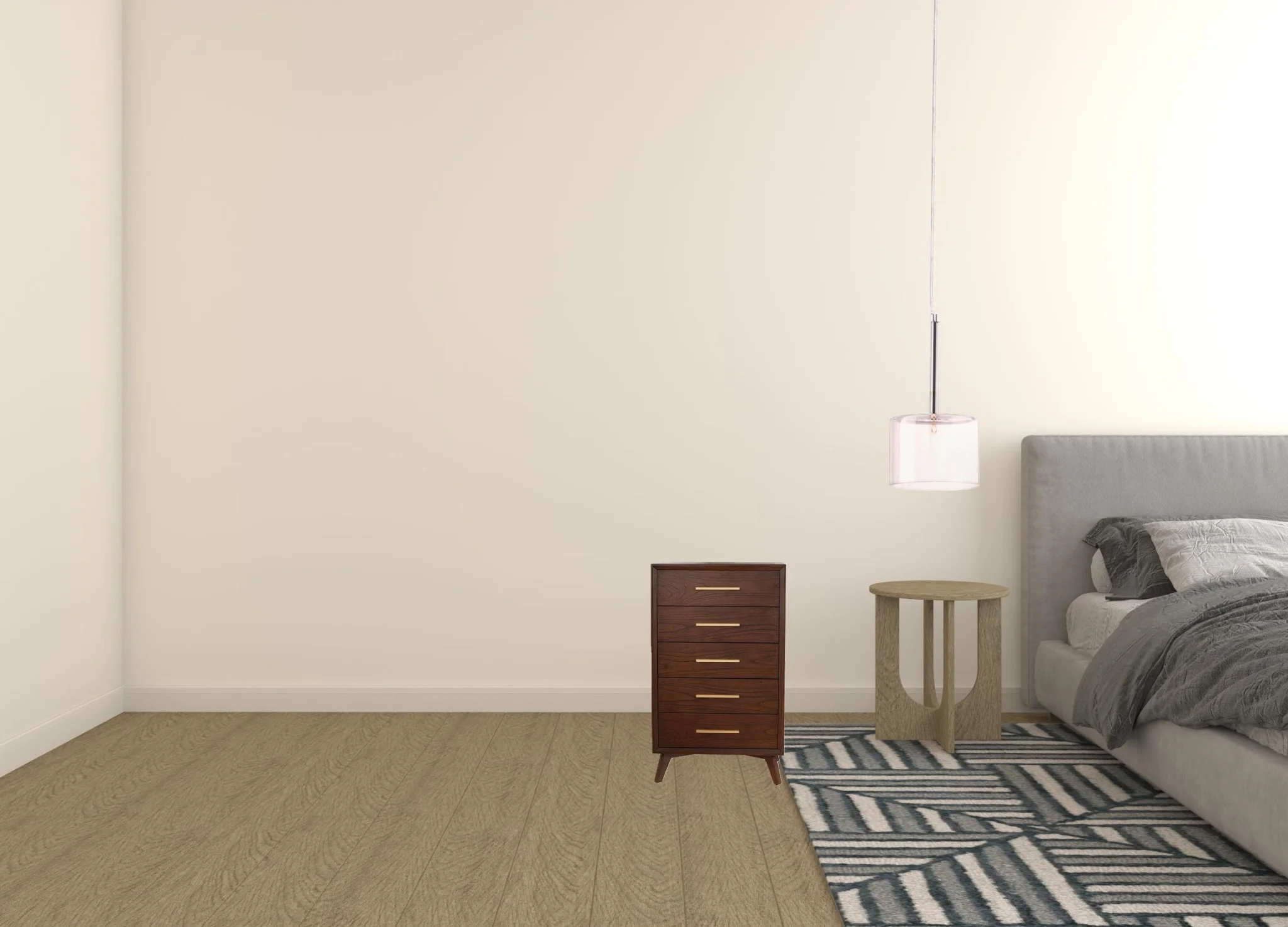 HomeRoots 524124 28 in. Solid Wood Five Drawer Chest, Walnut