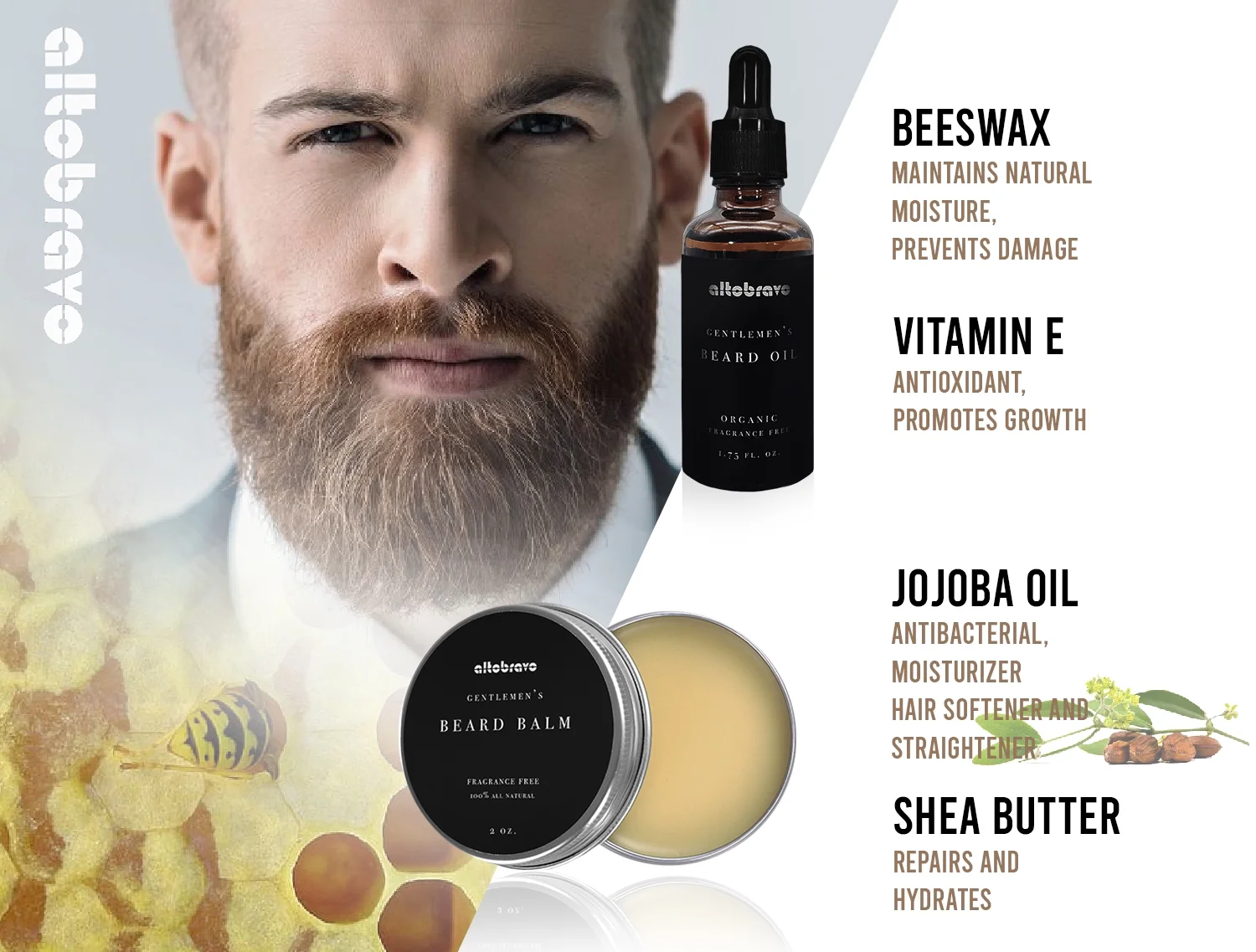 Premium Beard Kit for Men - Complete Beard Care Kit & Grooming Kit | Beard Oil, Beard Balm Leave-in Conditioner, Beard Brush, Beard Comb, Beard & Mustache Trimming Scissors  in a Bamboo Gift Box