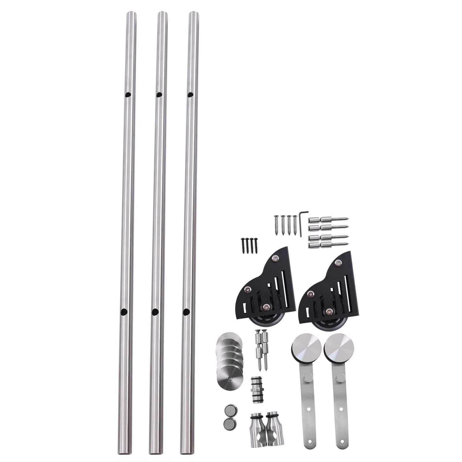 DENEST 10ft Stainless Steel Rolling Ladder Sliding Hardware Rolling Track (No Ladder)