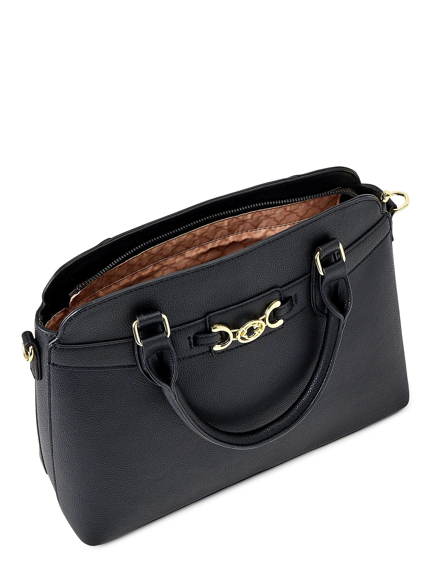 C. Wonder Women’s Adult Naomi Caviar Textured Satchel Bag Black