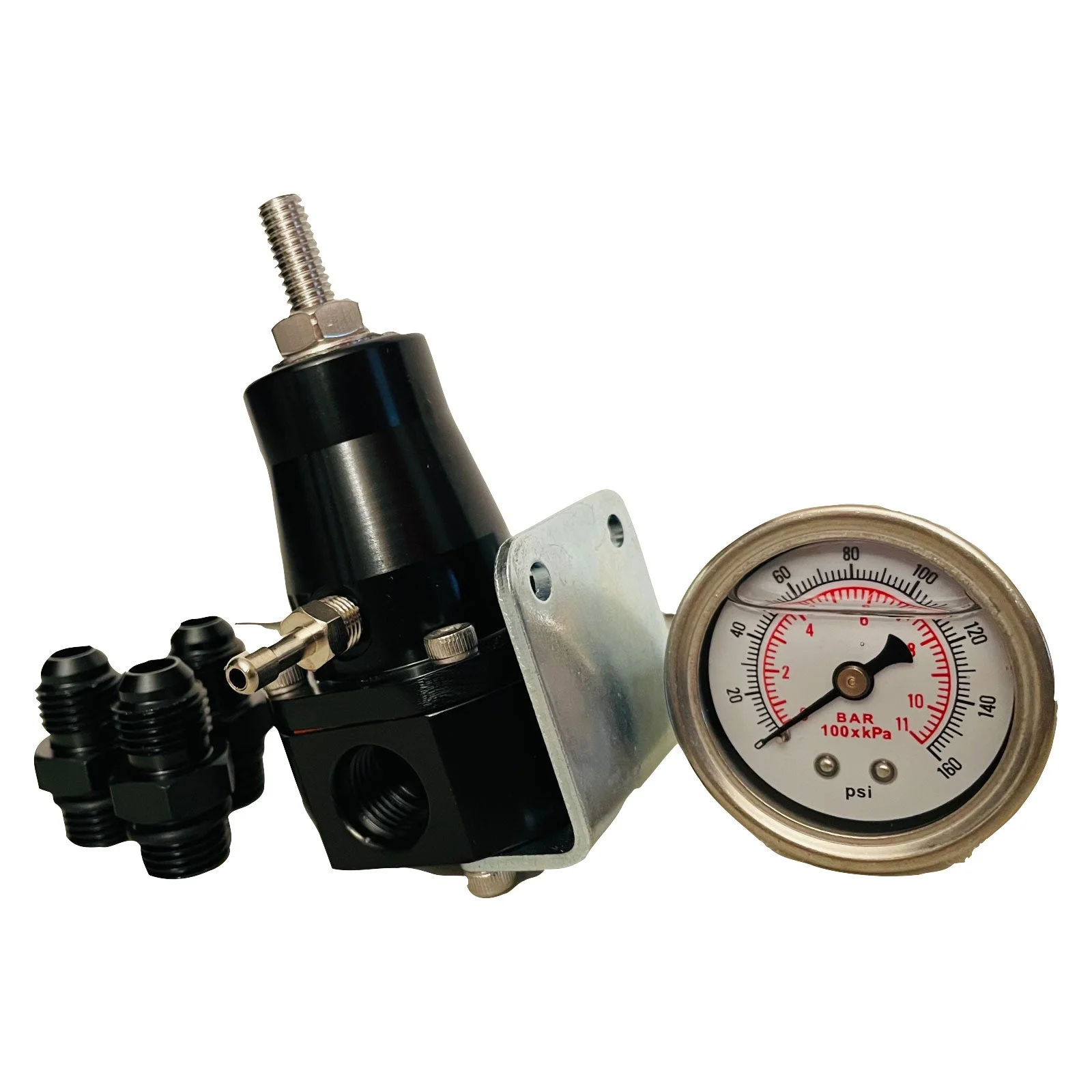 Performance 30-70Psi Fuel Pressure Regulator Motive Gauge EFI Bypass An6 Fpr