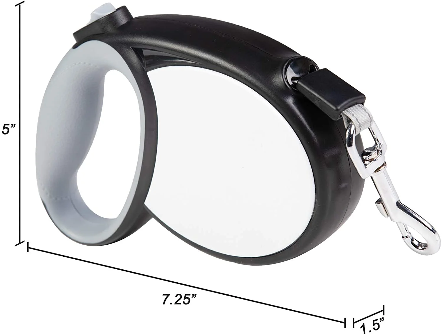 KARMAS PRODUCT Retractable Pet Leash Heavy Duty Traction Dog Rope,360° Dog Walking Leash,16ft Strong Reflective Nylon Tape with Anti-Slip Handle,1-Button Control,Black