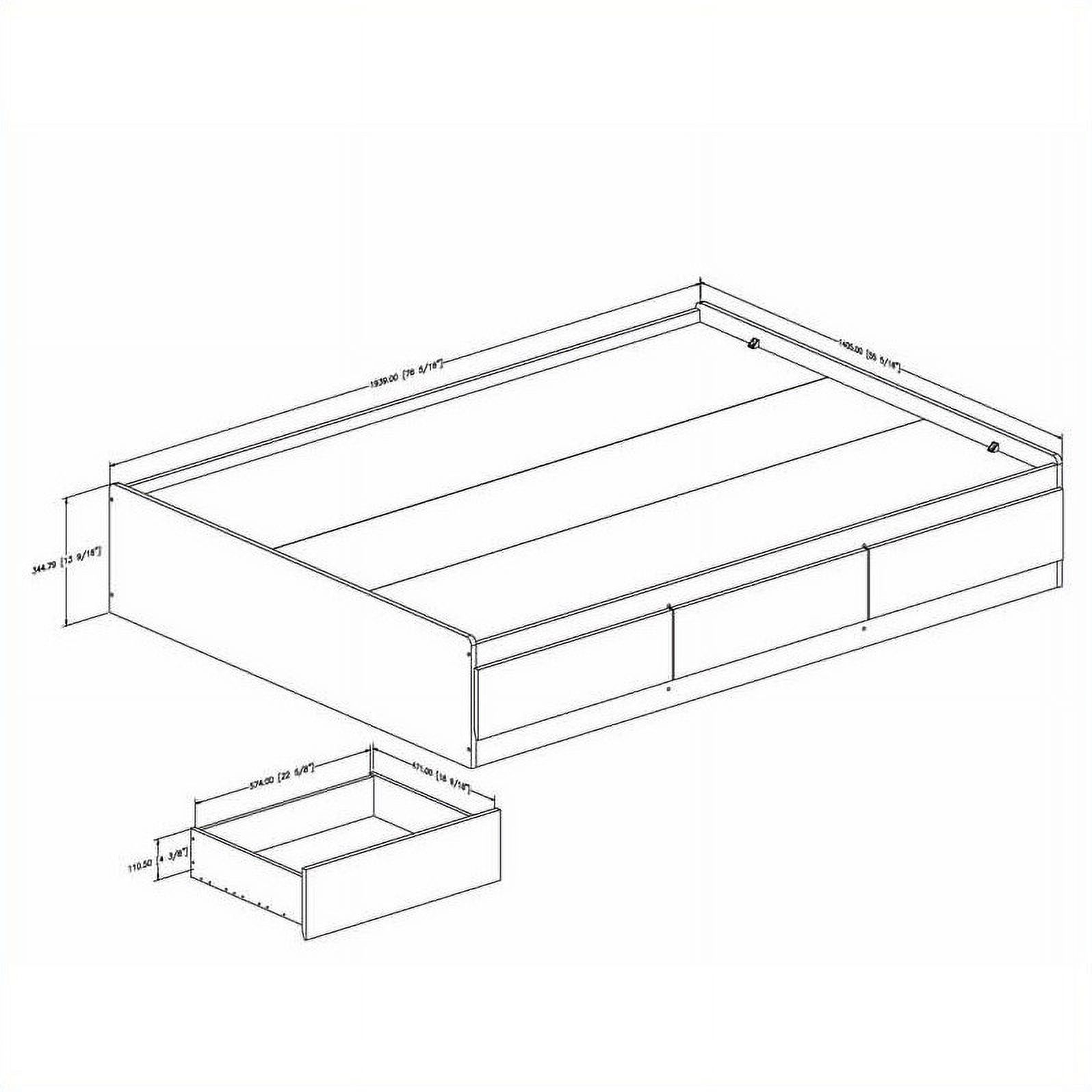 Home Square 2-Piece Set with Full Mates Bed & Bookcase Headboard in Pure Black