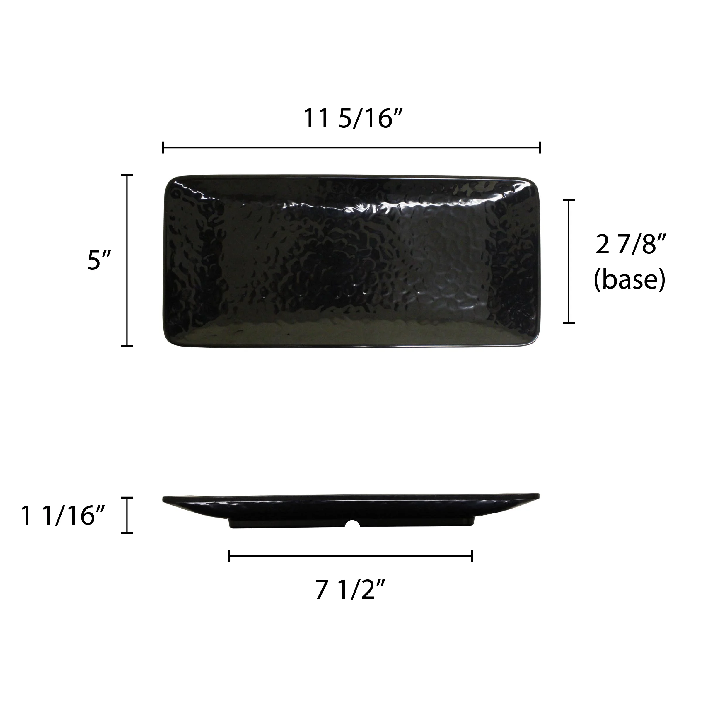 Excellante Classic Black Extra Heavy Weight Melamine Dinnerware Collection 11 1/4