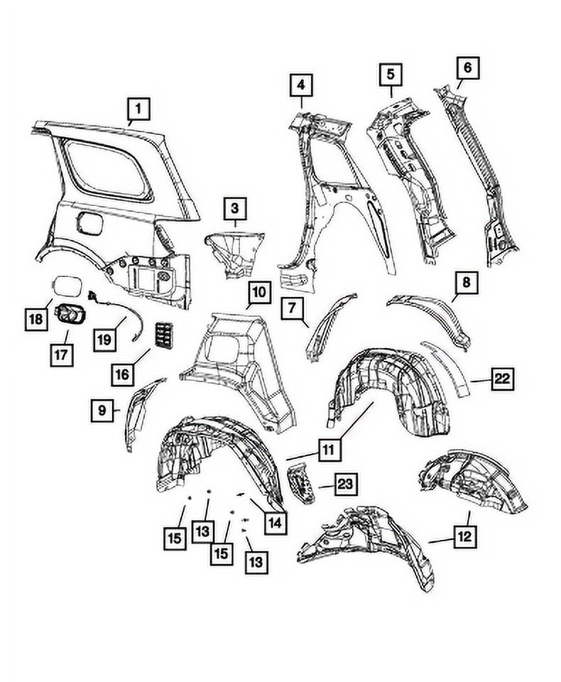 New Genuine Mopar Panel Body Side Aperture Outer OE 68214166AD