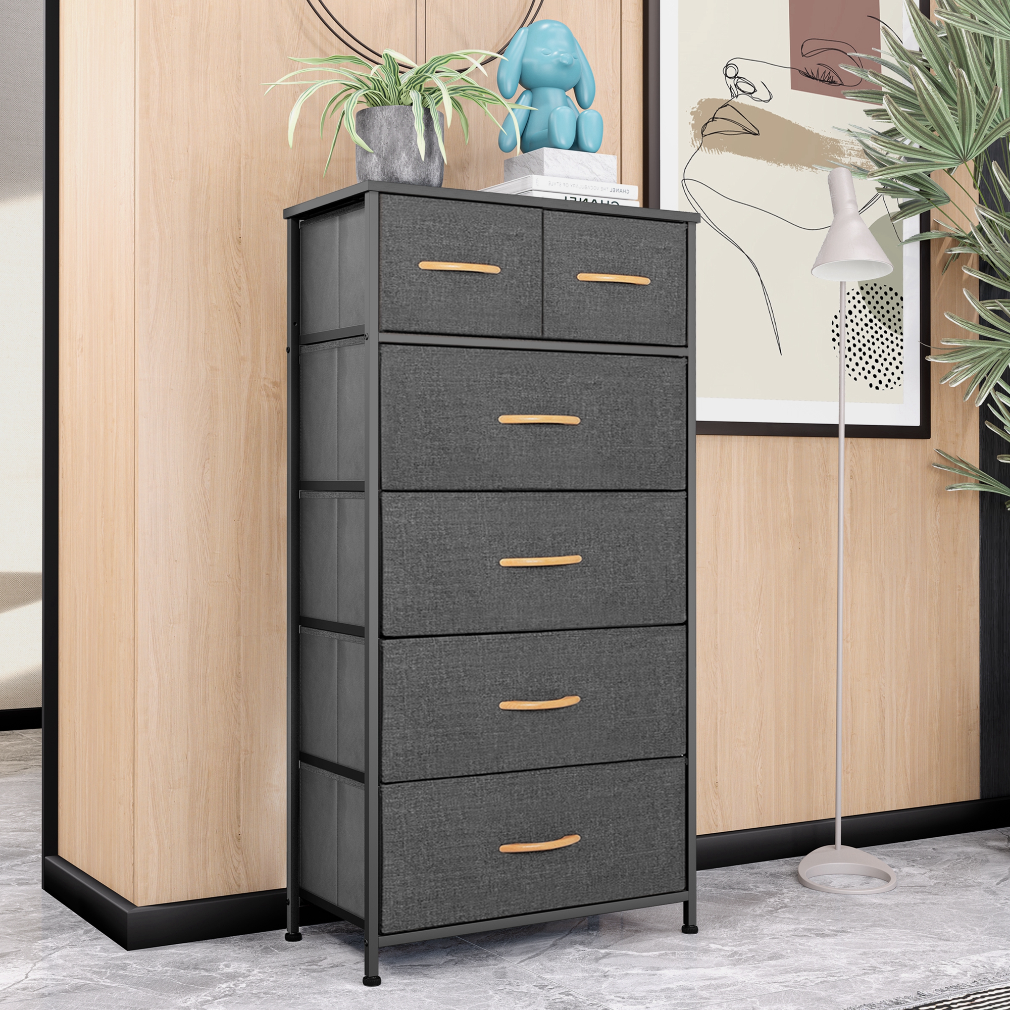 Vredhom Gray Indoor 6-Drawer Vertical Dresser Chest