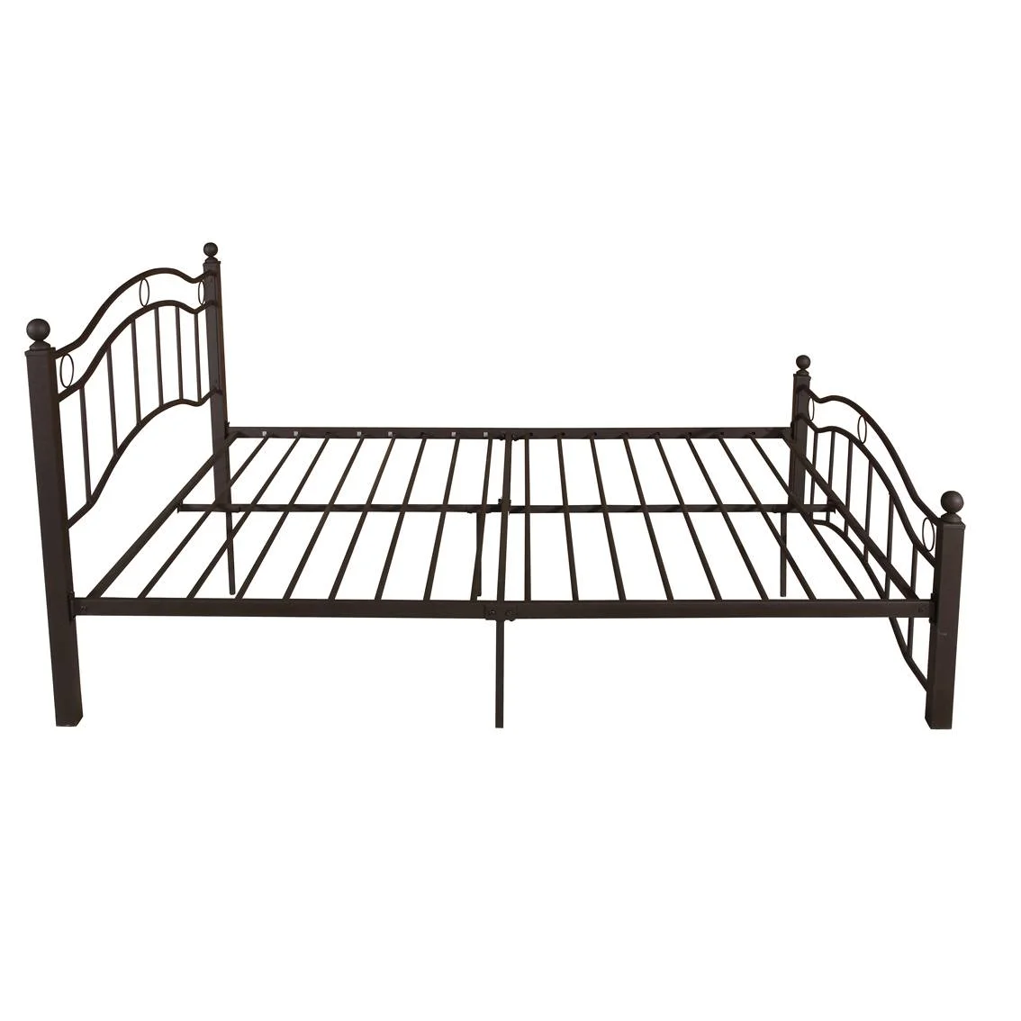King Size Metal Bed Frame with Headboard and Footboard Bronze