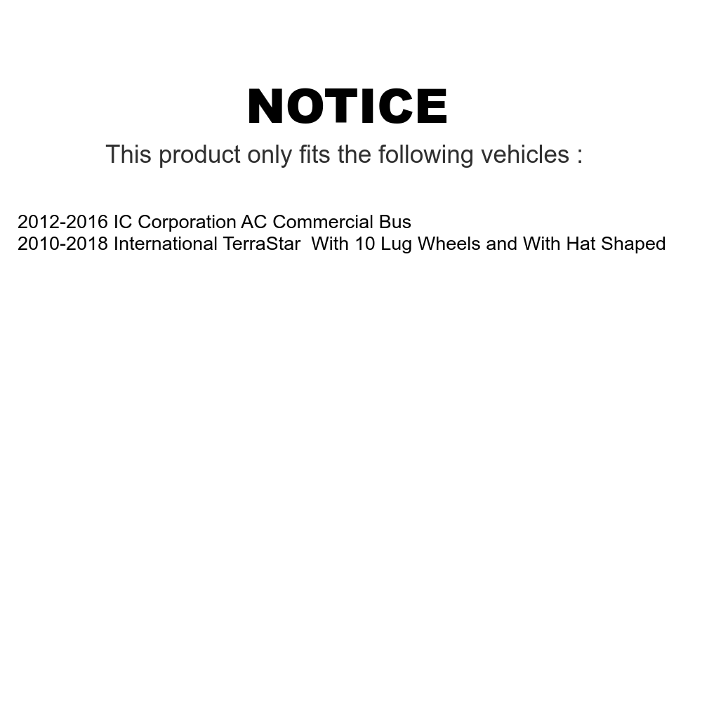 Transit Auto - Front Disc Brake Rotors And Semi-Metallic Pads Kit For International IC Corporation TerraStar AE School Bus AC Commercial K8A-104524