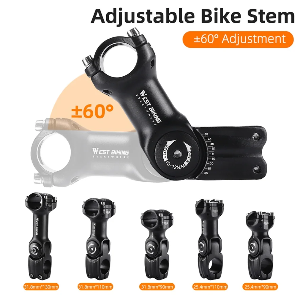 ametoys Variable 60 Degree Angle Handlebar Stem, Aluminum Alloy Bike Handlebar Riser - Customize Your Riding Position!