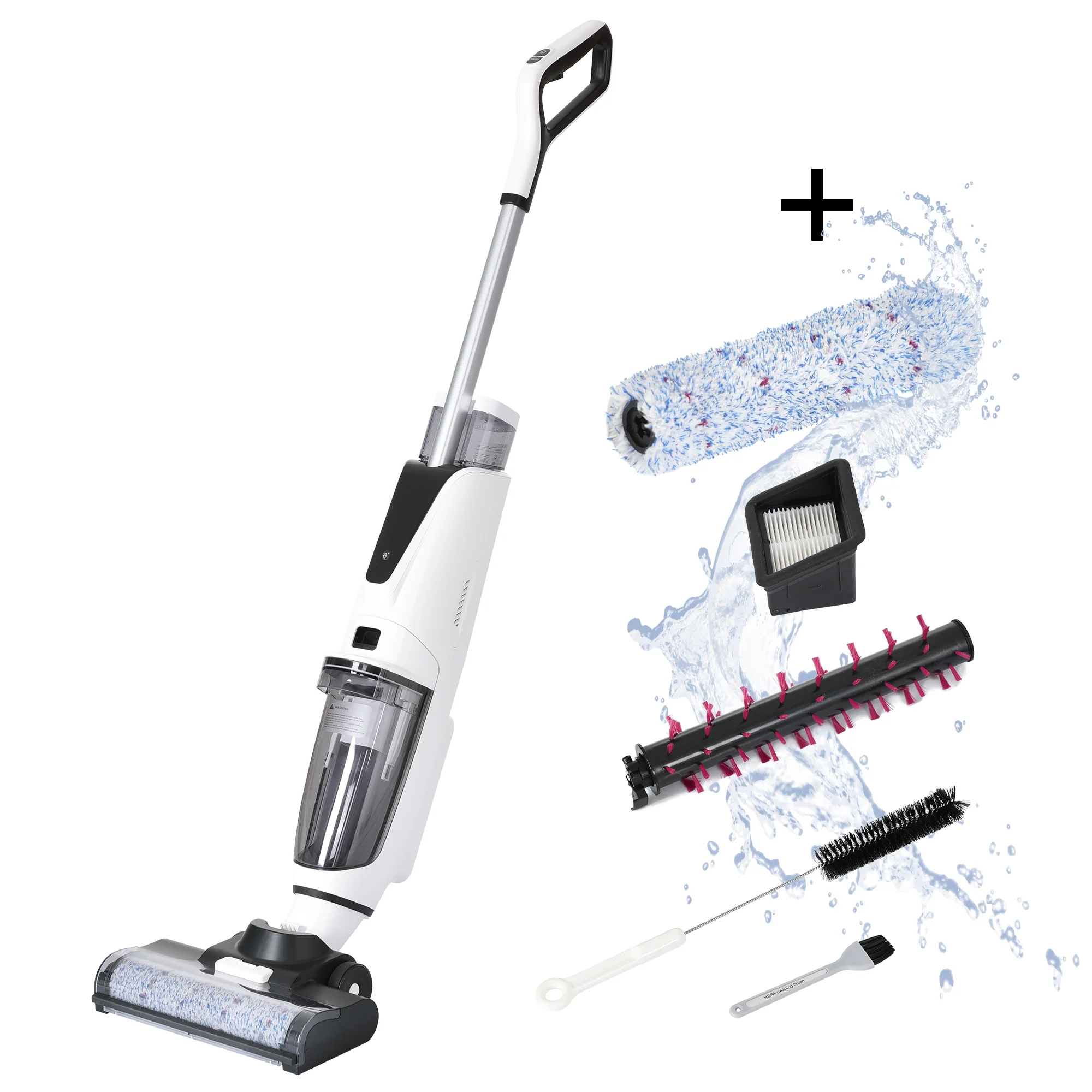 Wireless Wet/Dry Vacuum Cleaner, 3-in-1 Floor Cleaner with Two Tank System,Self-Cleaning System and LED Display ,5000 mAh