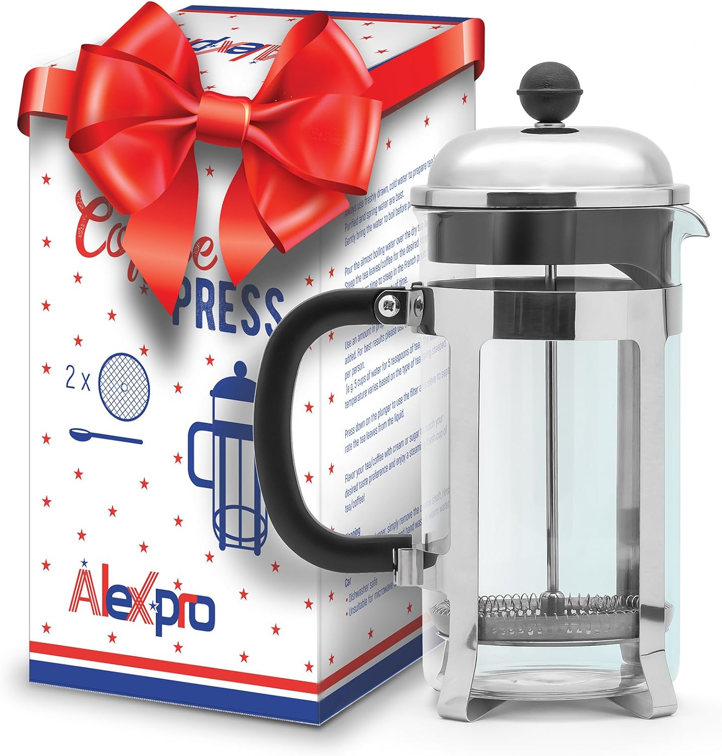 French Press Machine - Coffee Press - French Press Coffee Maker - French Press Kit - French Press - Stainless Steel French Press - French Press Set - French Press Large - Improved Model 2018