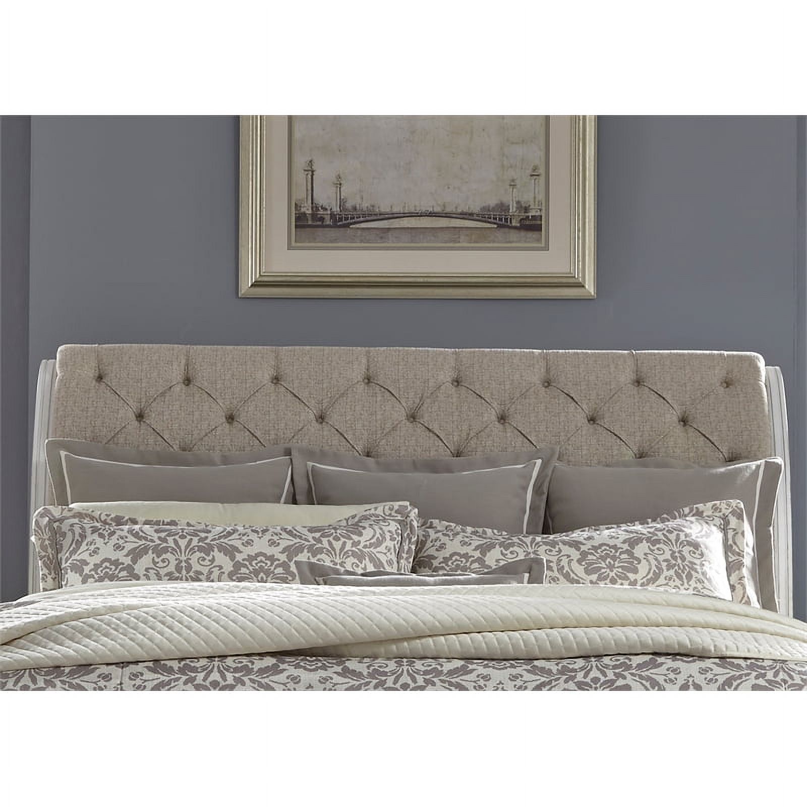 Abbey Park White King Uph Sleigh Headboard