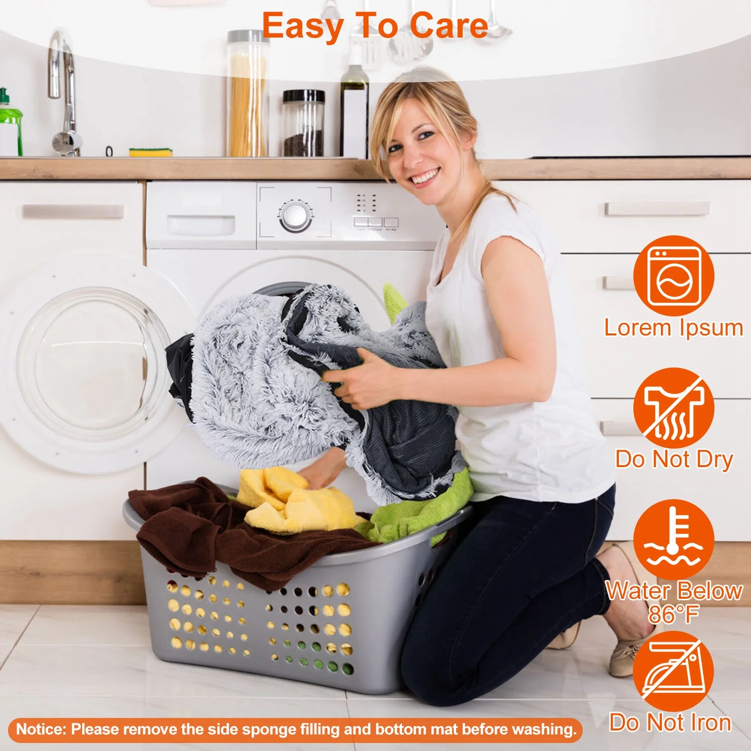 73x47x12in Human Size Dog Bed, iMounTEK Bean Bag Bed with Pillow & Blanket, Machine Washable, Grey