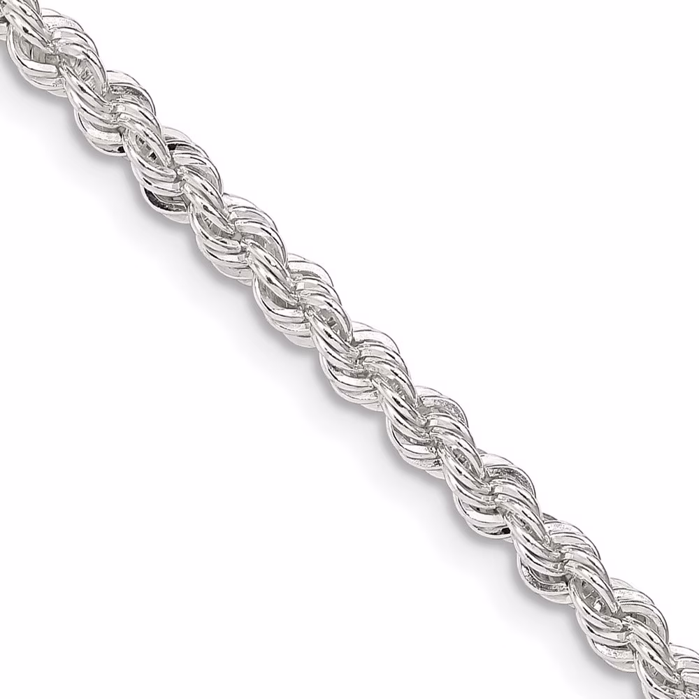 Auriga 925 Sterling Silver 3mm Solid Rope Chain Necklace 16inch for Women