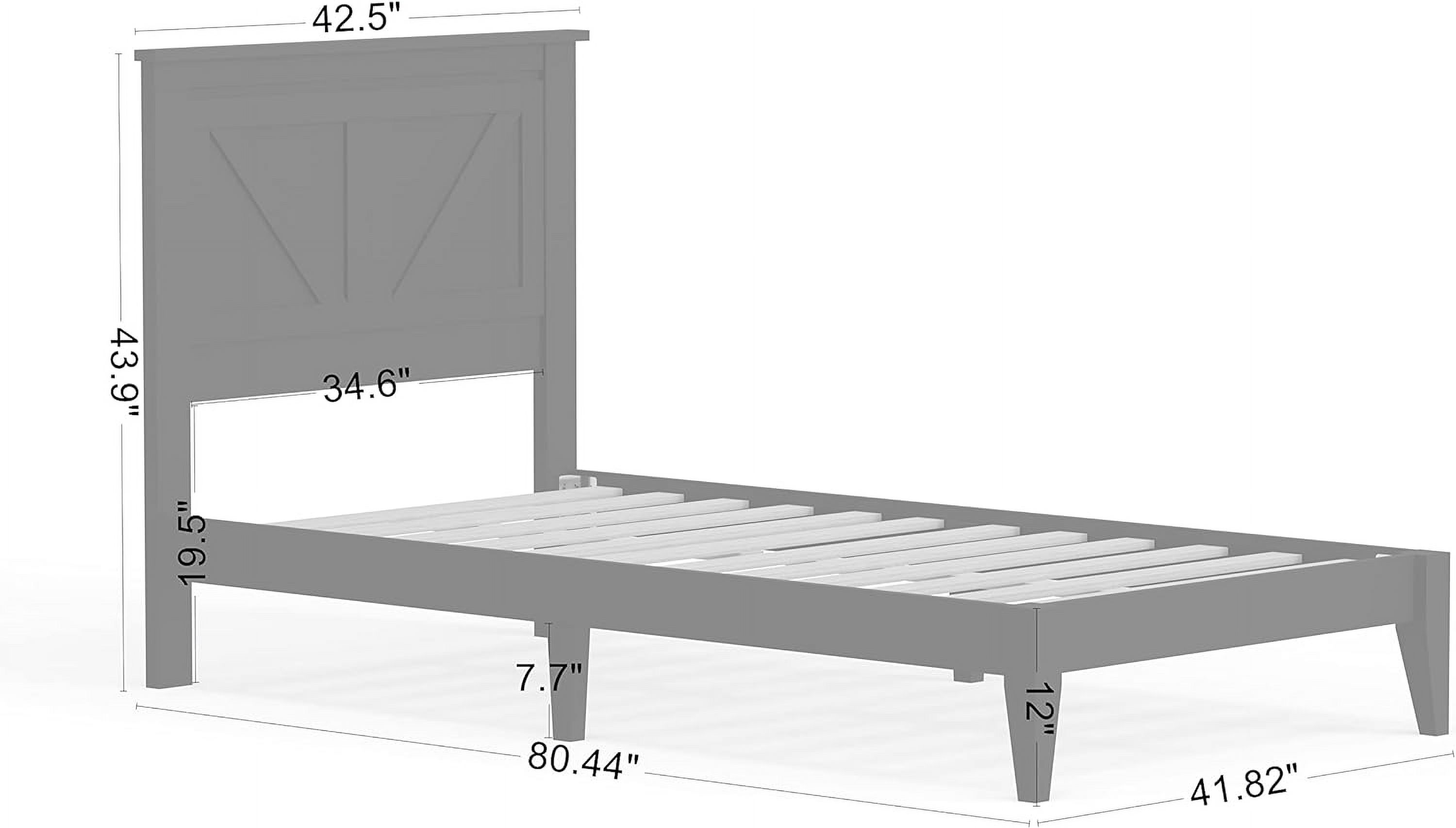 Farmhouse Solid Wood Platform Bed In - Gloss White