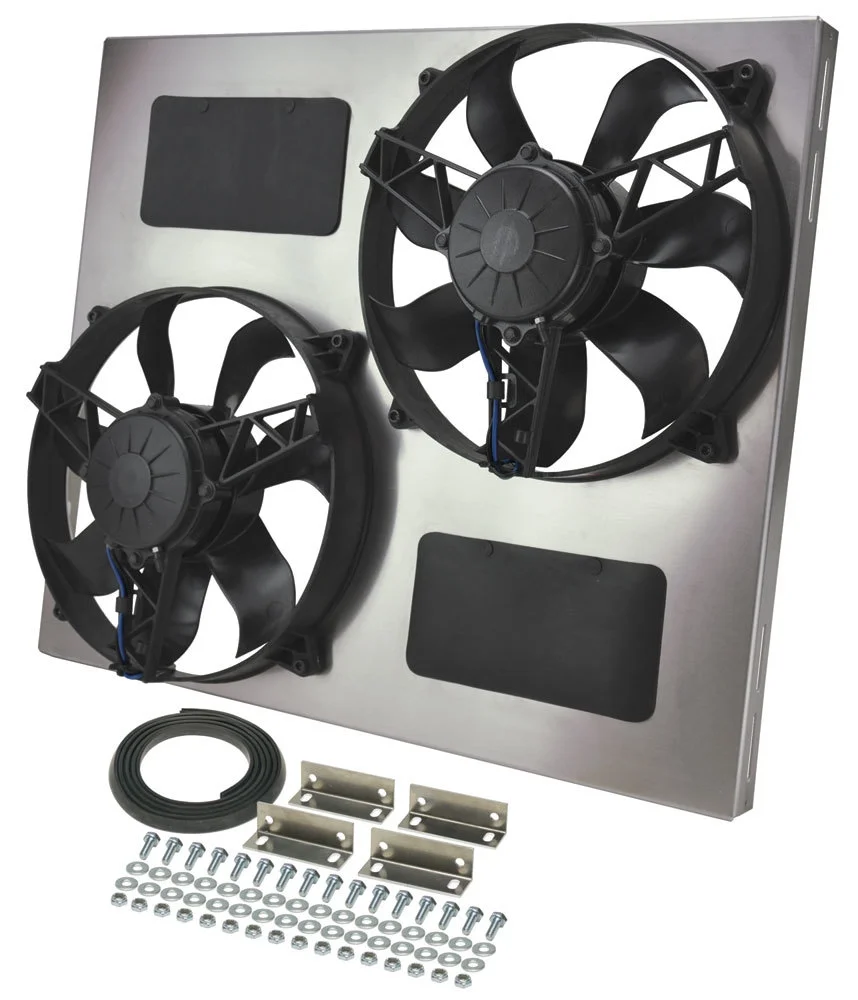 Derale Performance Dual RAD Fan w/Alum Shroud Assembly