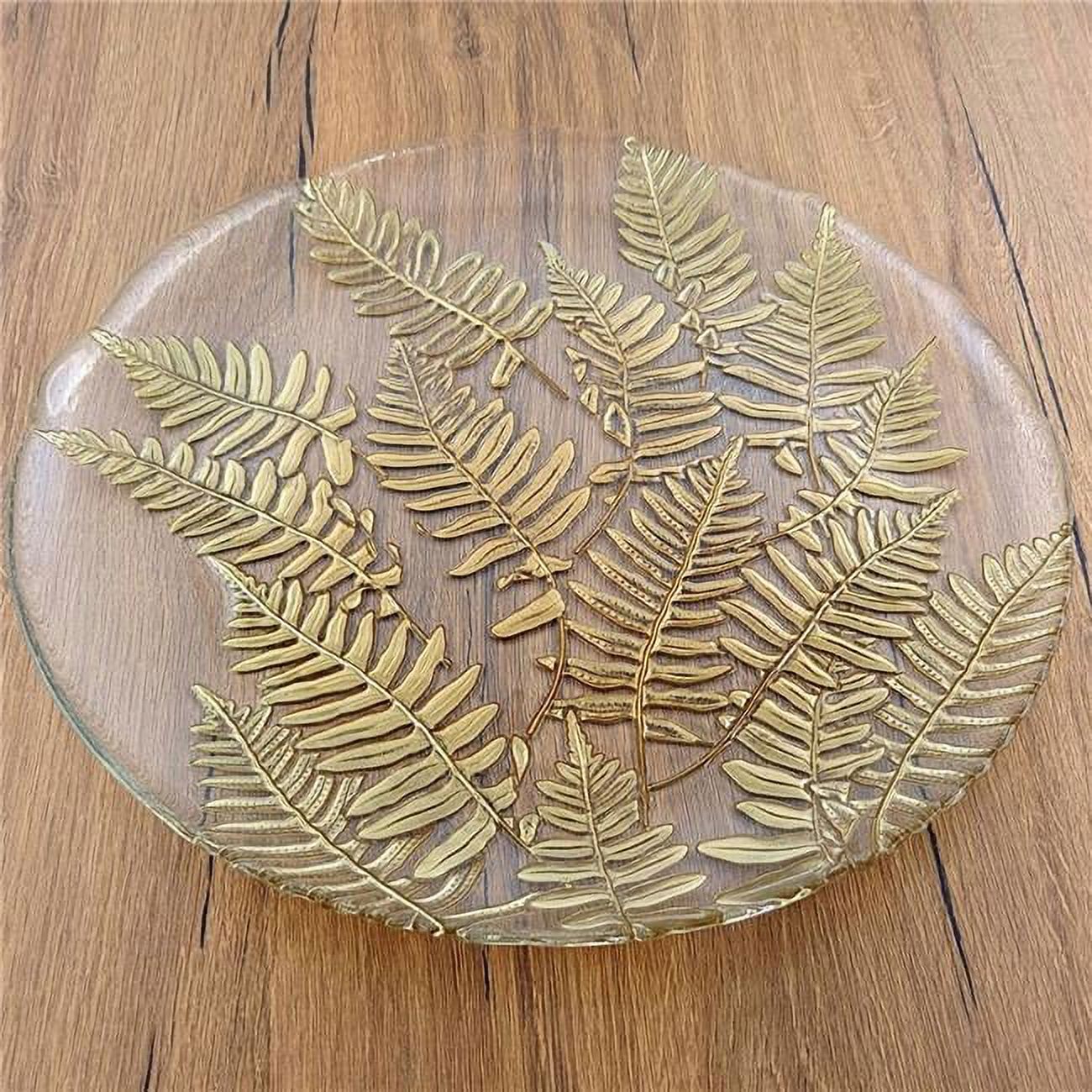 13 in. Fern Charger Plates, Gold - Set of 4