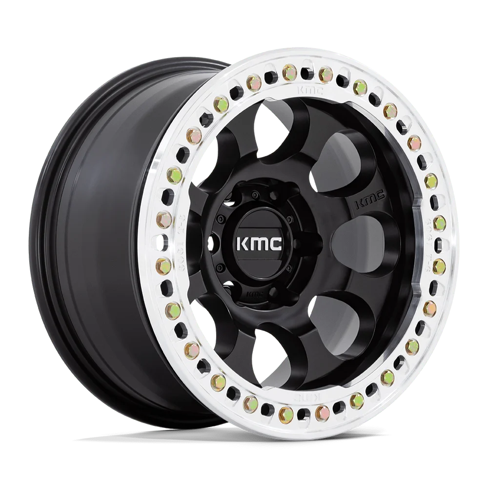 KMC Cast Aluminum Rim KM237 17X8.5 5X5.0 S-BLK-MACH-RG 0MM, KM237MD17855000
