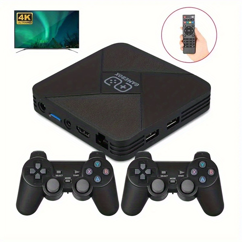 M5 Home Game Console HD 4K Console TV Double Wireless Rocker 9 Big Simulator Game Support: CPS/GB/GBC/GBA/MD/SFC/FC/PS1 Controller Embedded Game Console