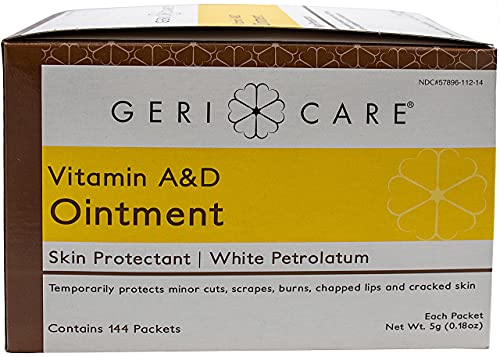 GeriCare Vitamin A&D Ointment | Skin Protectant | 5 Grams (144 Packets)