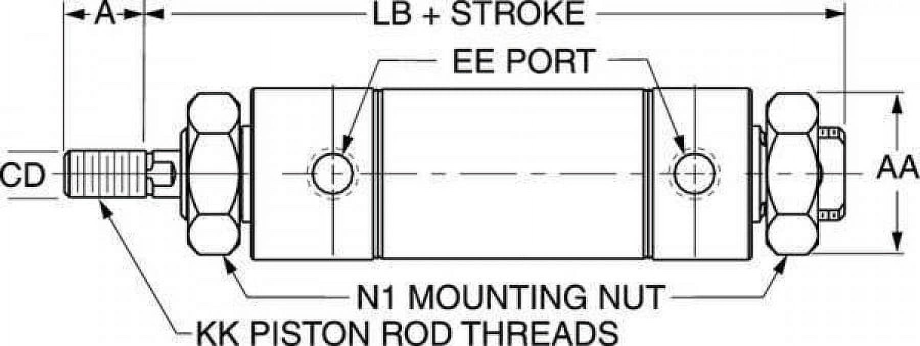 Speedaire Round Air Cylin,2InBore,3InStroke  6DAA1