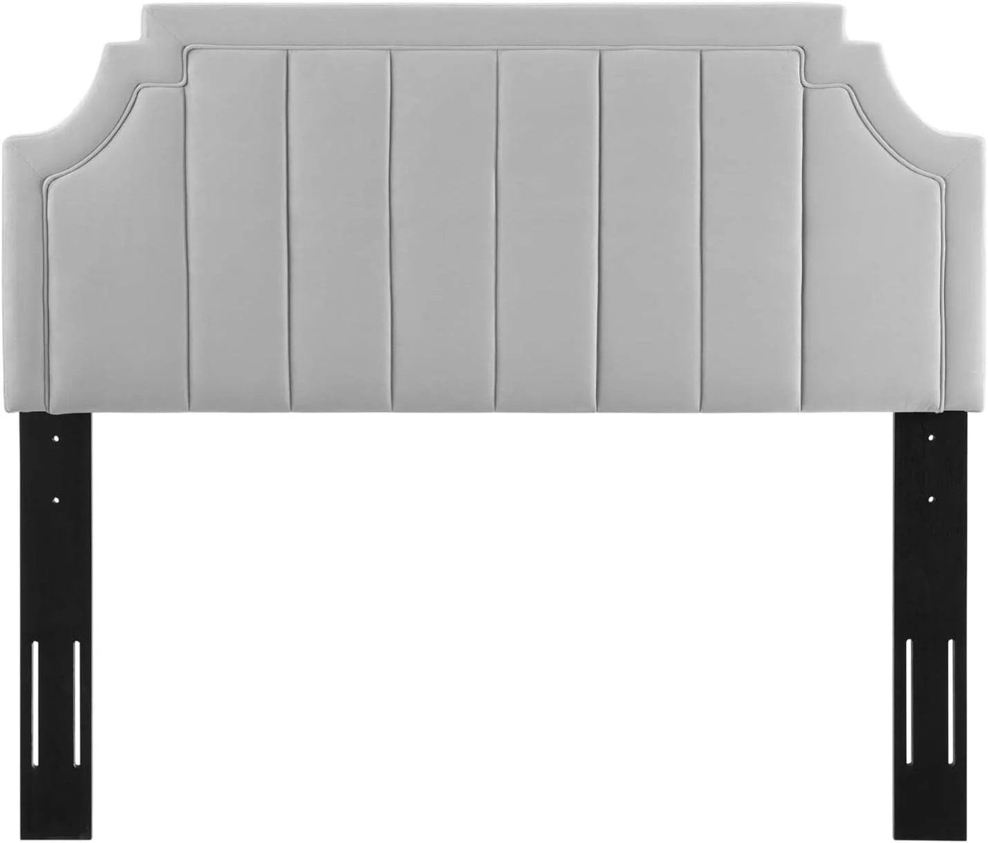 Alyona Channel Tufted Performance Velvet Headboard, , Light Gray