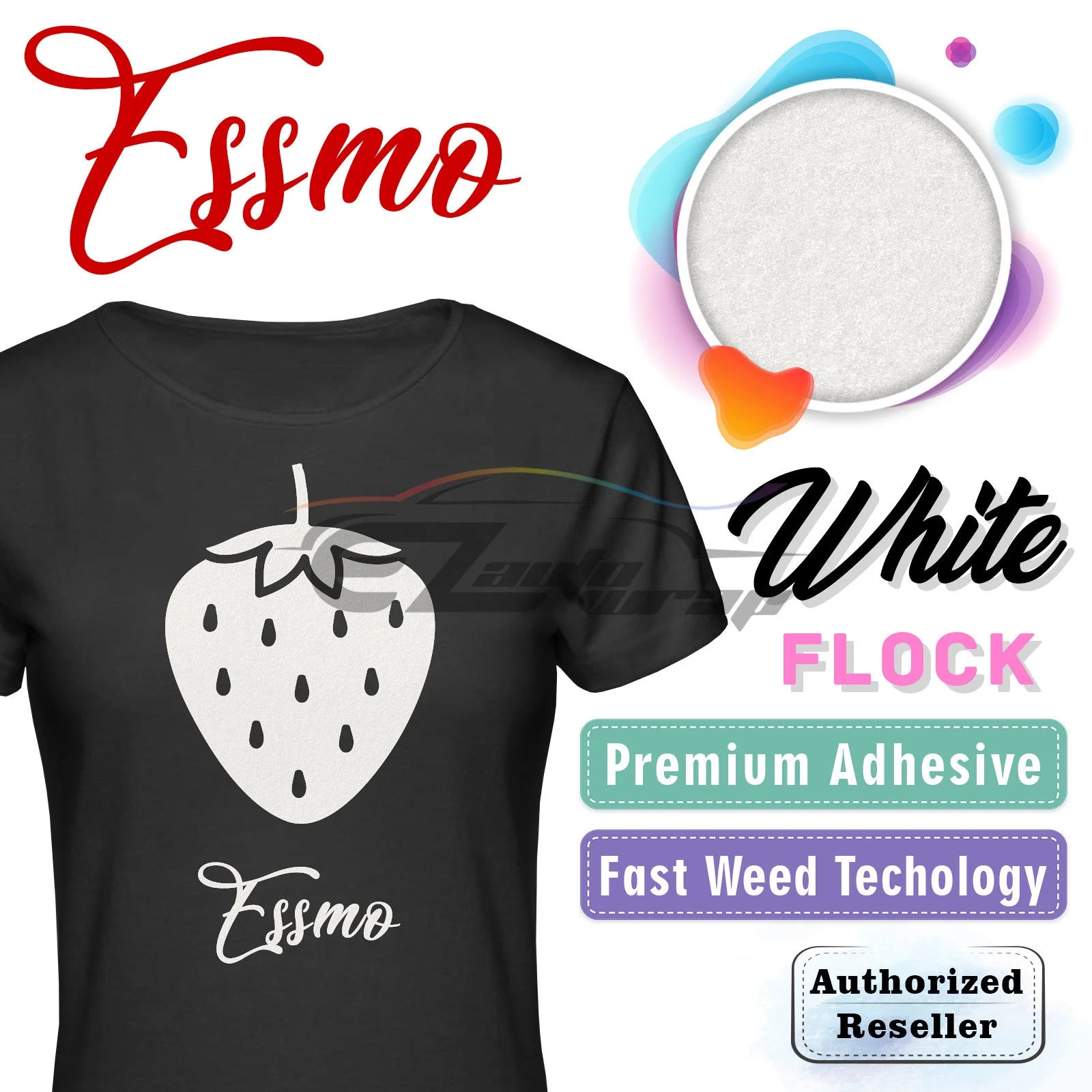 ESSMO White Flock Heat Transfer Vinyl HTV Sheet T-Shirt 20