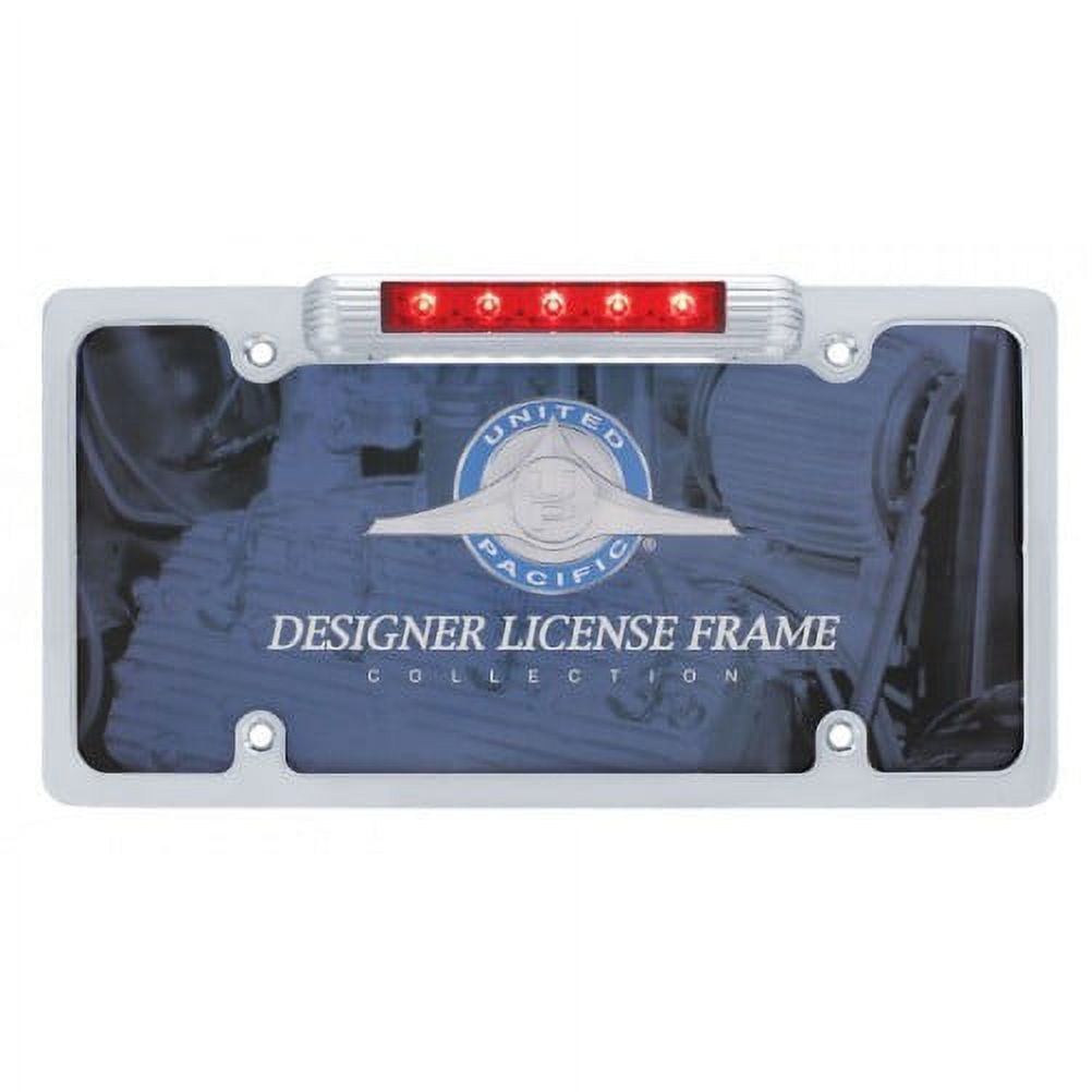 Chrome License Plate Bracket / Red LED Brake Stop Tail Light / LED License Light