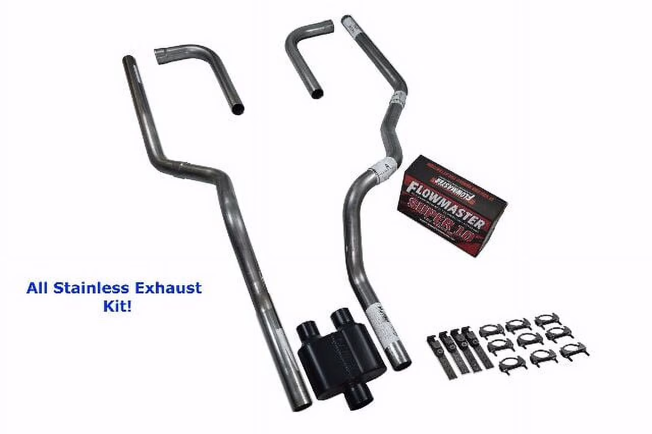 All-Stainless Dual Exhaust Dodge Ram 1500 94-03 Flowmaster super 10 Side Exit