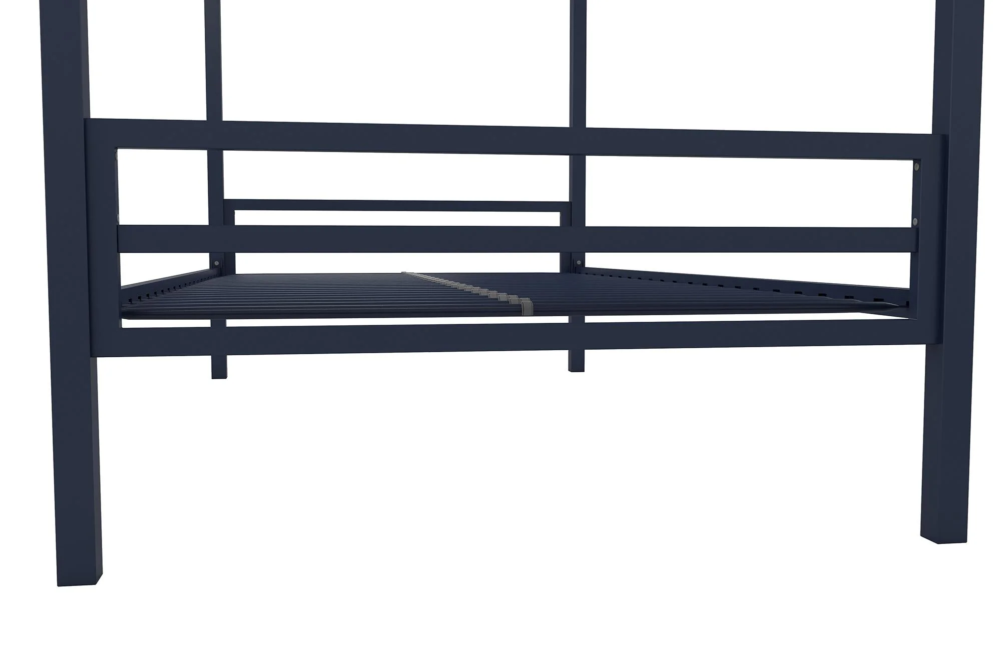 Novogratz Maxwell Twin-Over-Twin Metal Bunk Bed with Ladder and Guardrails, Easy Assembly, Navy Blue