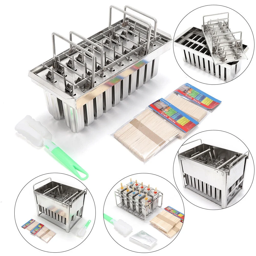 10/20/30Pcs Stainless Steel Ice Cream Sticks Mold Ice Popsicle Mold Pop Holder