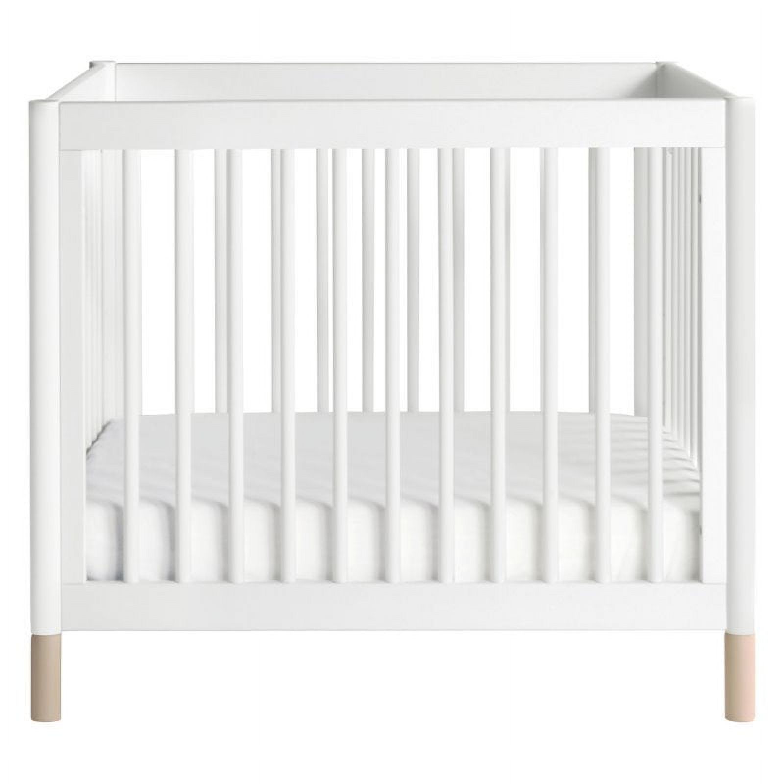 Babyletto Gelato 4 in 1 Convertible Mini Crib in White with Washed Natural Feet