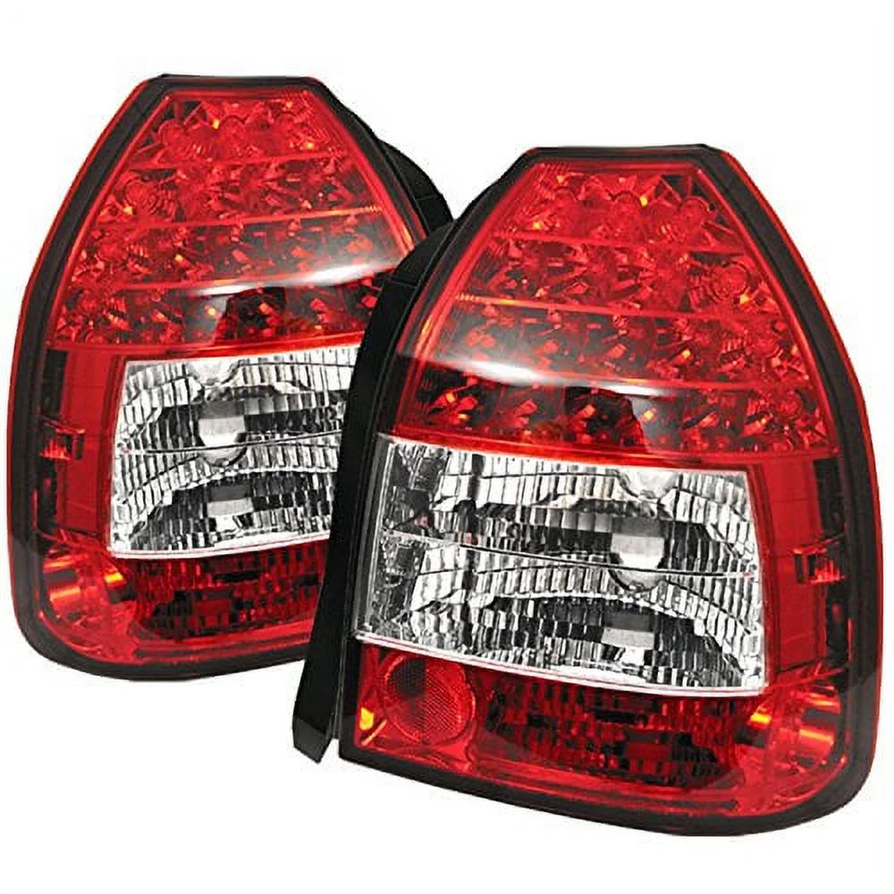 Spyder Honda Civic 96-00 3DR LED Tail Lights - Red Clear Fits select: 2000 HONDA CIVIC BASE/SE, 1996-1997 HONDA CIVIC DX