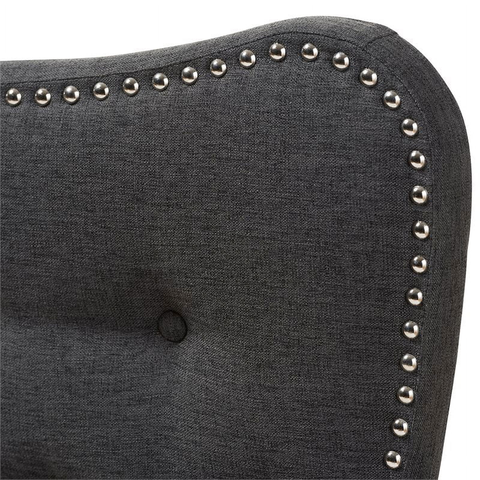 Bowery Hill Modern Tufted Queen Panel Headboard in Dark Gray