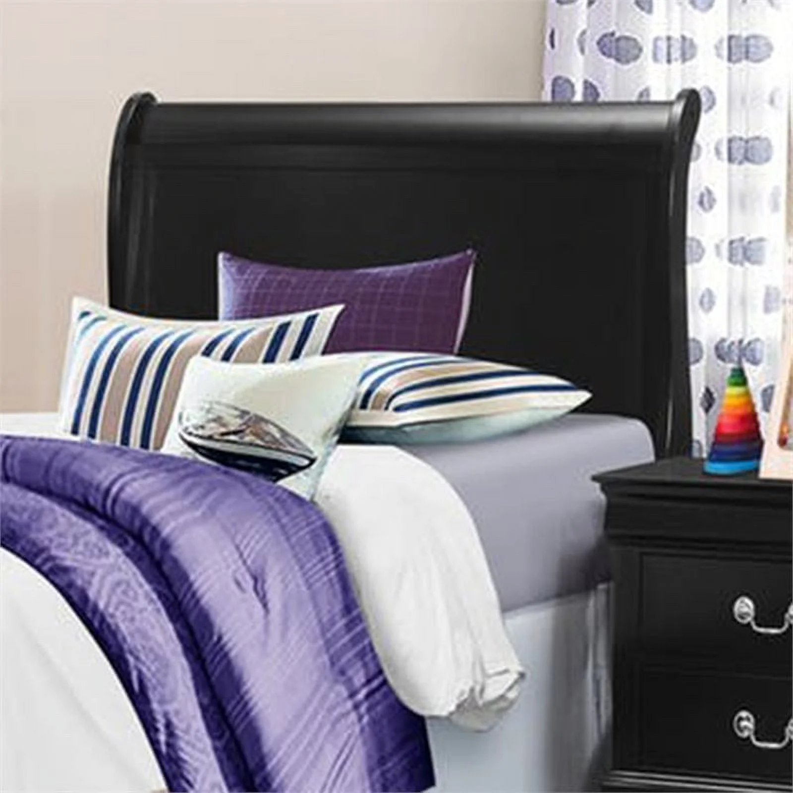 Louis Philippe Black Twin Headboard