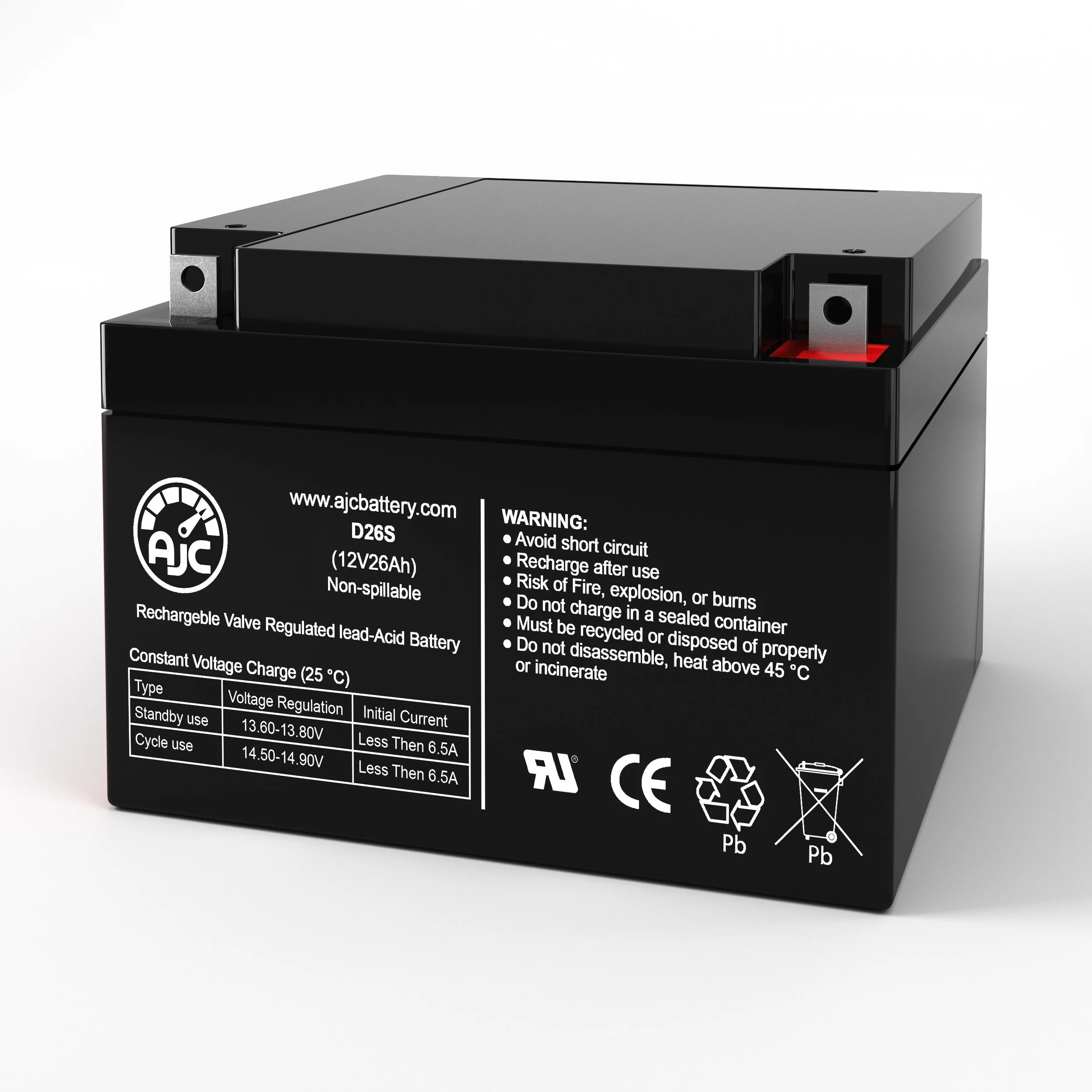 Douglas Guardian DG12-24J 12V 26Ah UPS Battery - This Is an AJC Brand Replacement