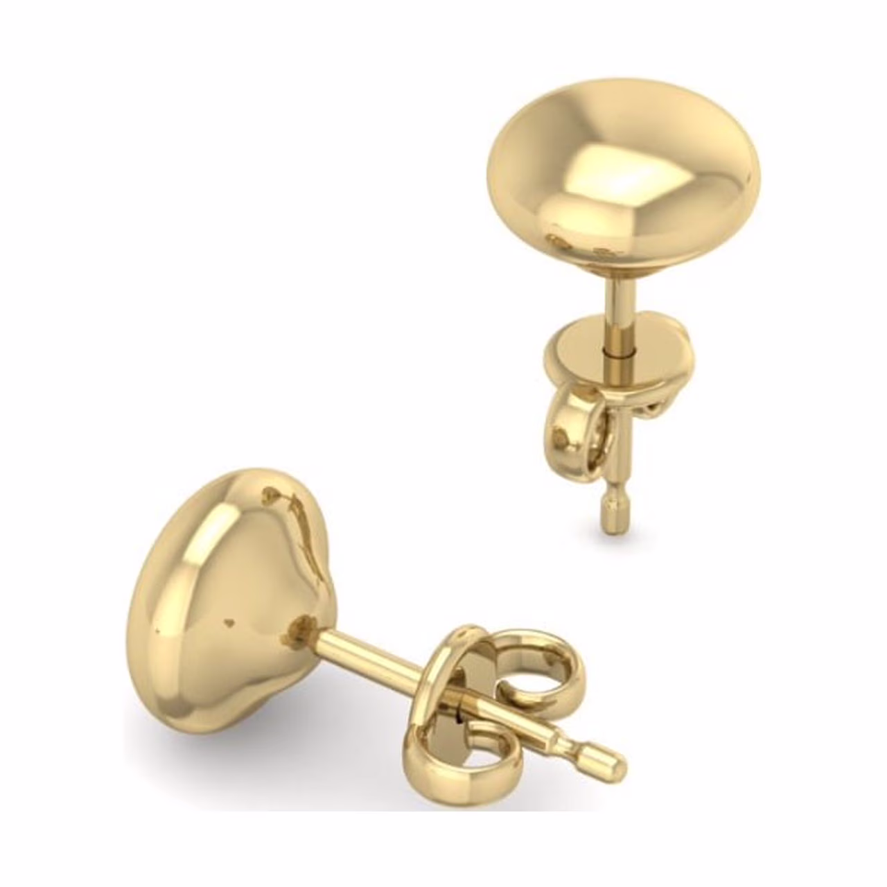 Belinda Jewelz 6 mm Flat Ball Stud Earrings in 14KR Plain Gold
