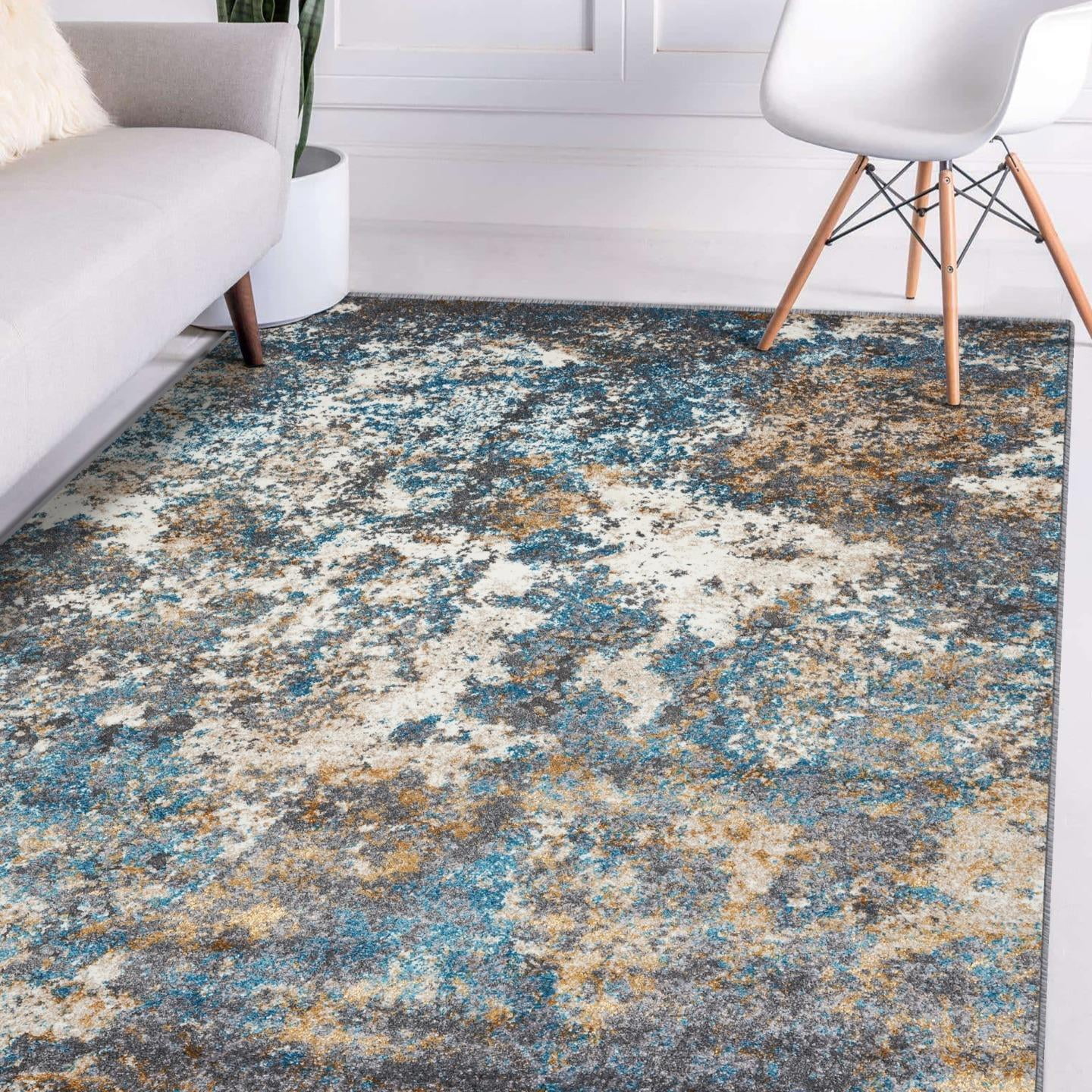 Luxe Weavers Modern Abstract Area Rug - Turquoise 8x10