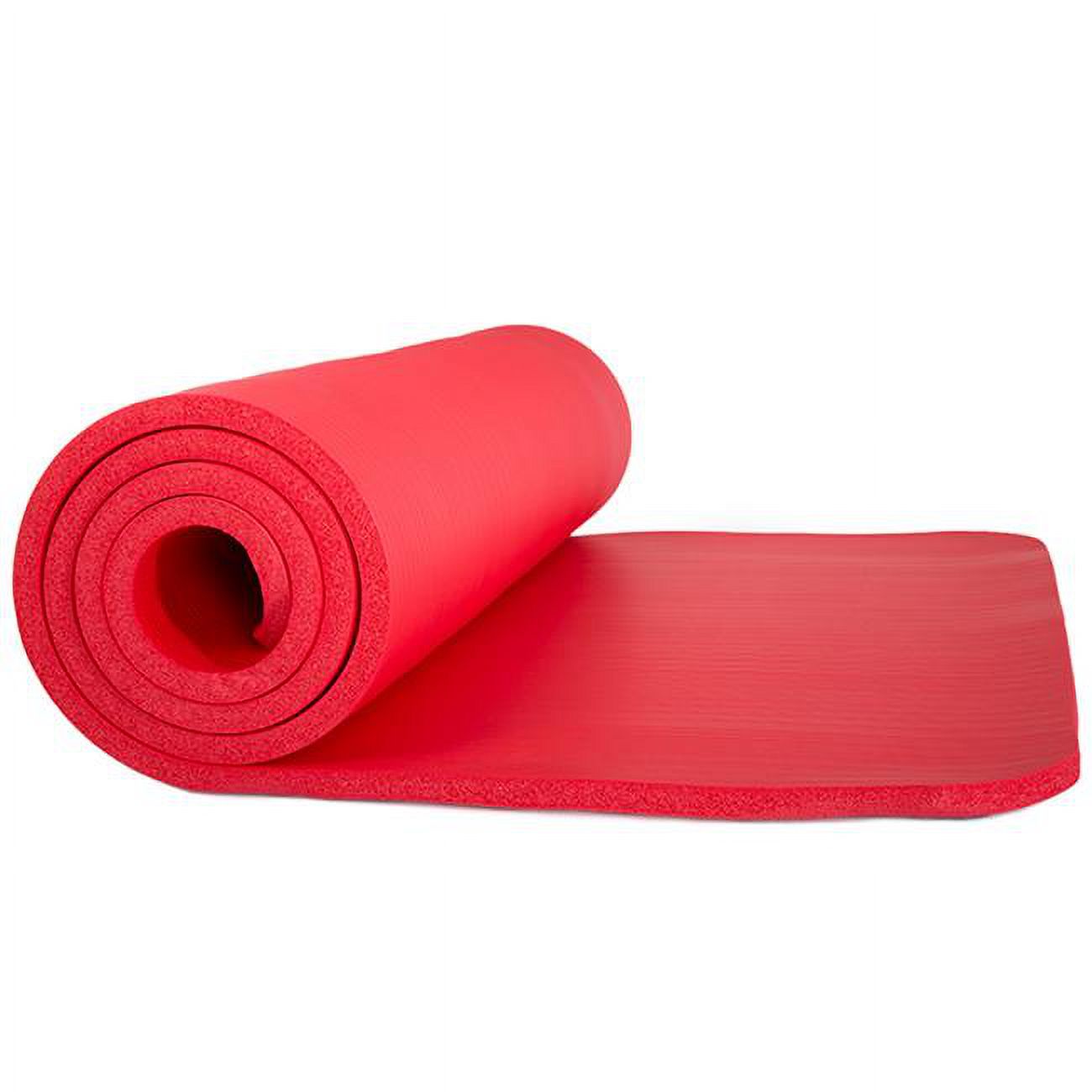Wakeman  Lightweight Non Slip Foam Mat with Carry Strap & Sleeping Pad - Red