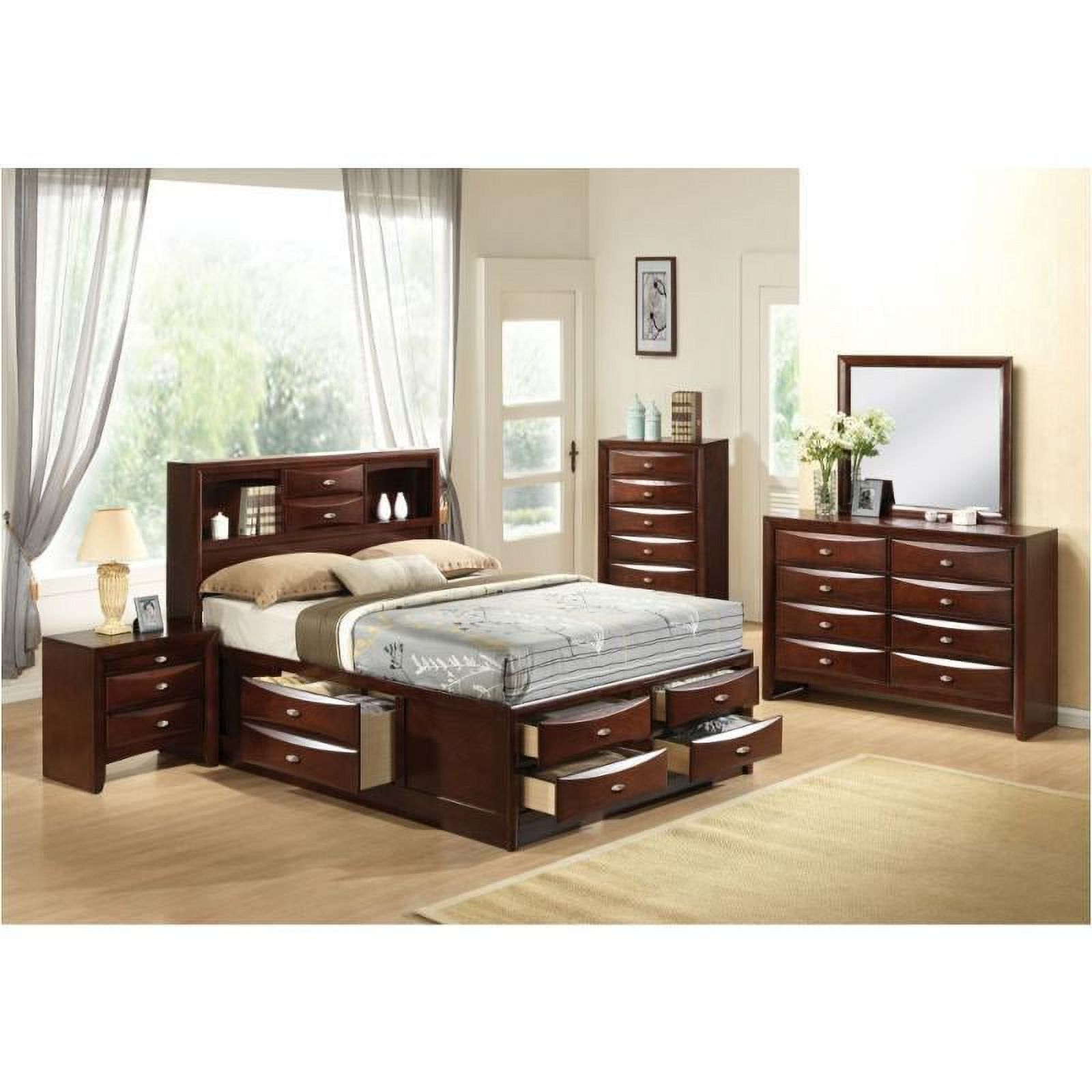 Espresso Wood Eastern King 5PCS Bedroom Set w/Storage Acme Ireland 21596EK-5pcs
