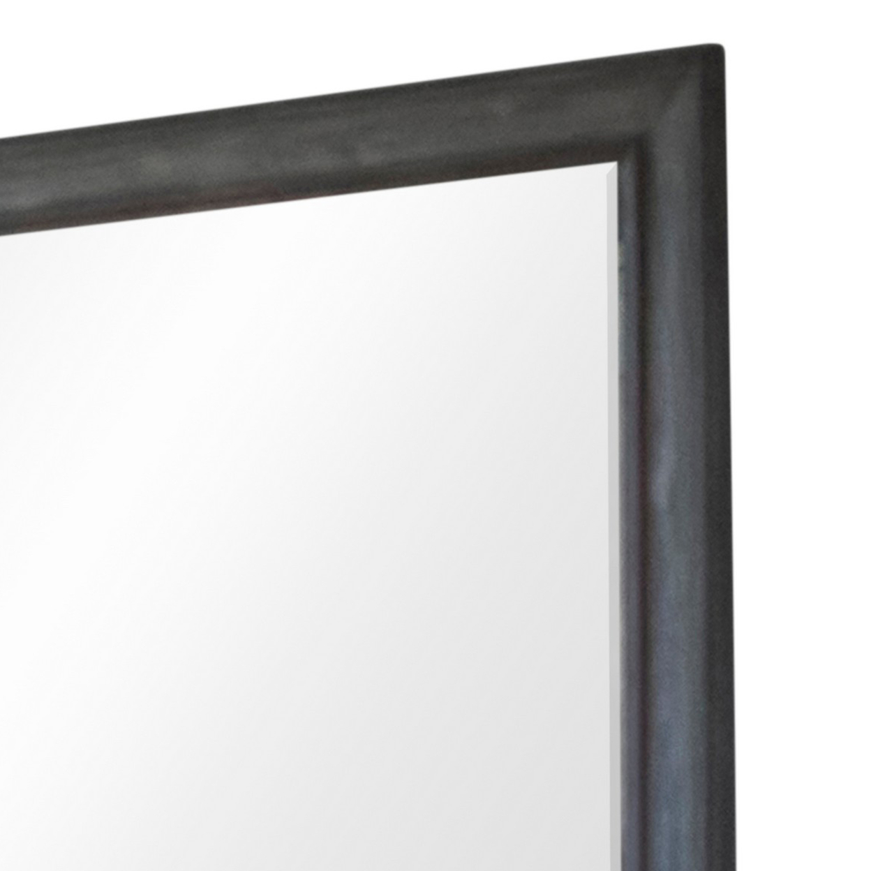 Dexi 50 Inch Rectangular Wall Mirror with Wood Frame, Classic Style, Gray